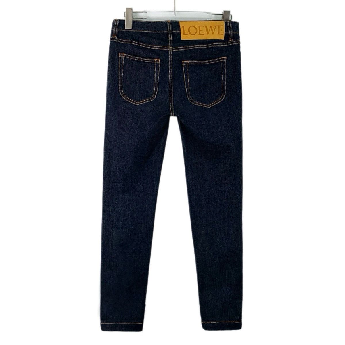 Loewe Loewe Logo Leather Patch Cotton Denim Casual Pants K26WX Size 26" / US 2 / IT 38 - 2 Thumbnail