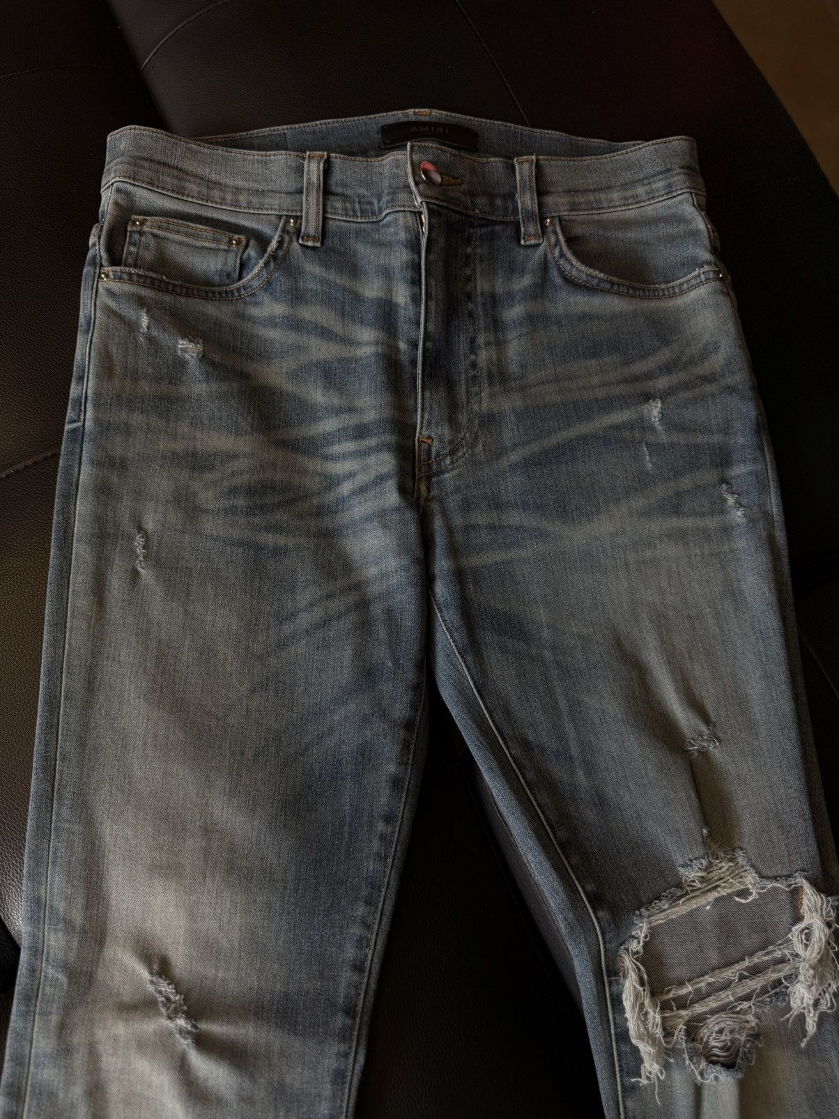 Amiri Amiri Blue Jeans Sparkle Glitter Patch Size 31 Flawless 🧼 Size US 31 - 6 Thumbnail