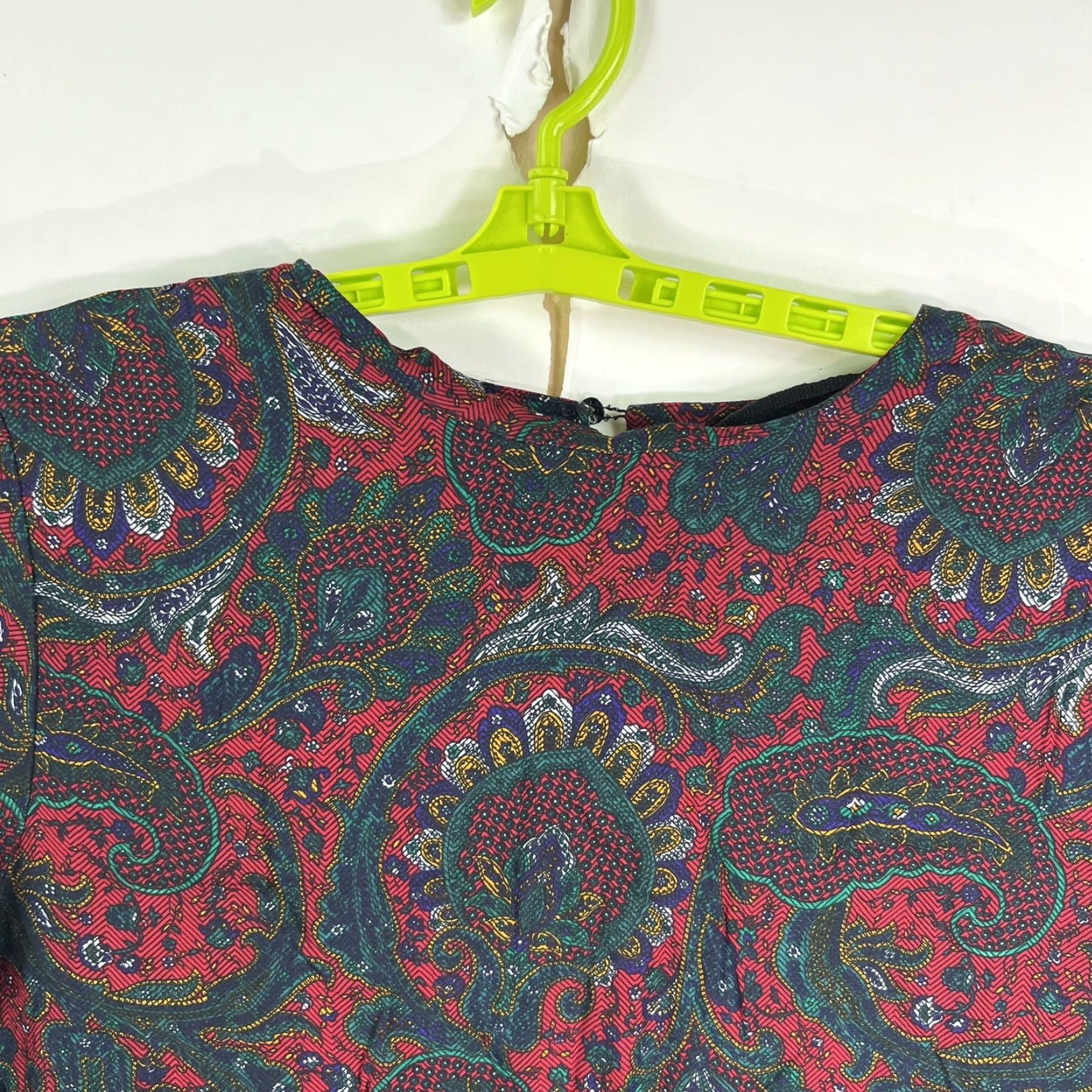 Vintage VINTAGE True Vintage Floral Paisley Pleated Drop Waist Dress Women's Size 14 Red Size XL / US 12-14 / IT 48-50 - 3 Thumbnail