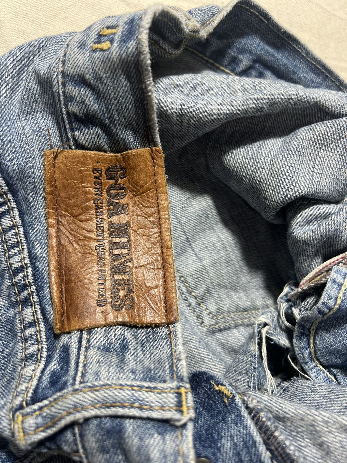GOA Vintage Goa Selvedge Distressed Denim Size US 31 - 10 Thumbnail