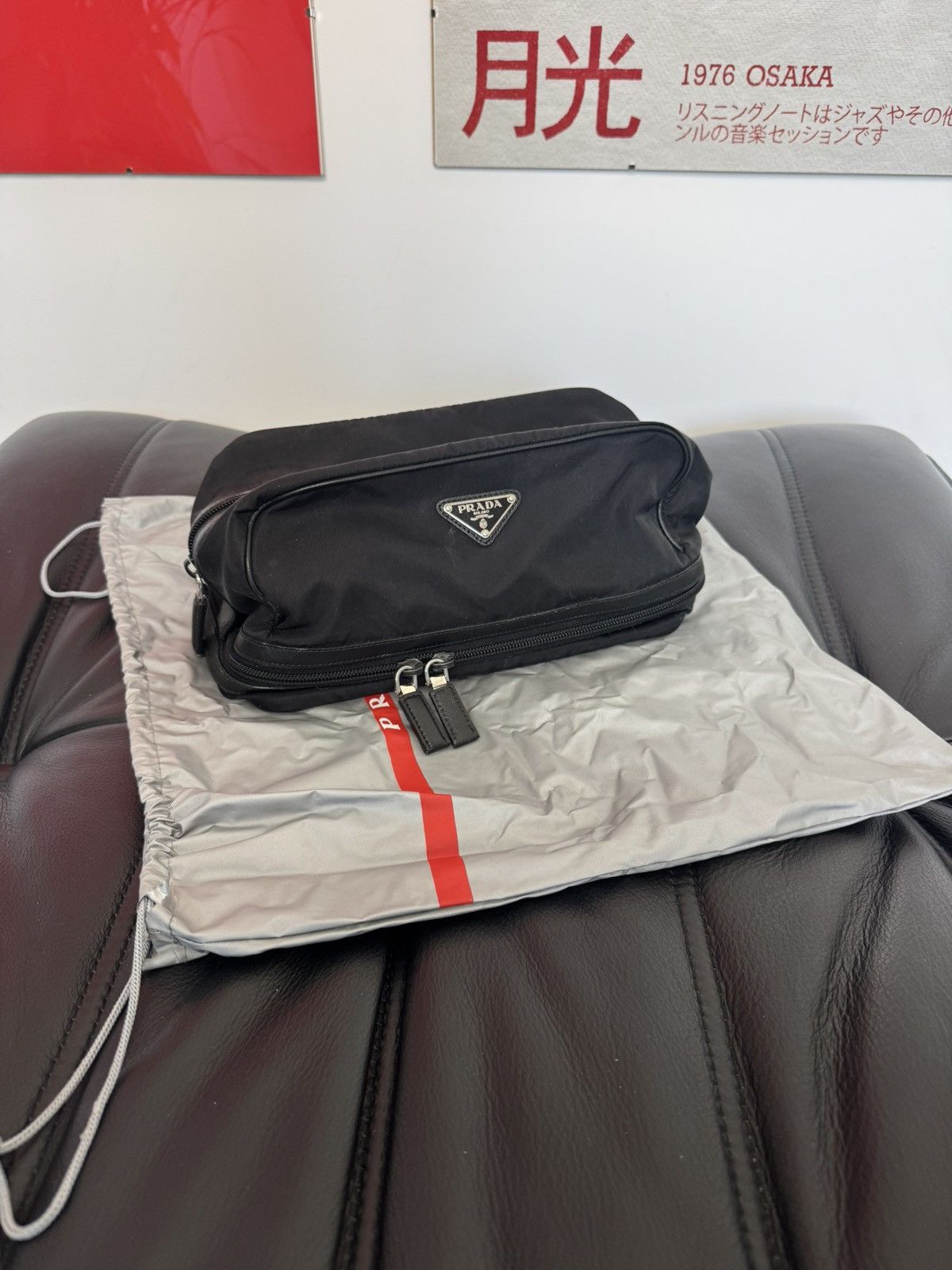 Prada Prada Cosmetic Bag Black Nylon Designer Rare Big Size Luxury Size ONE SIZE - 2 Thumbnail
