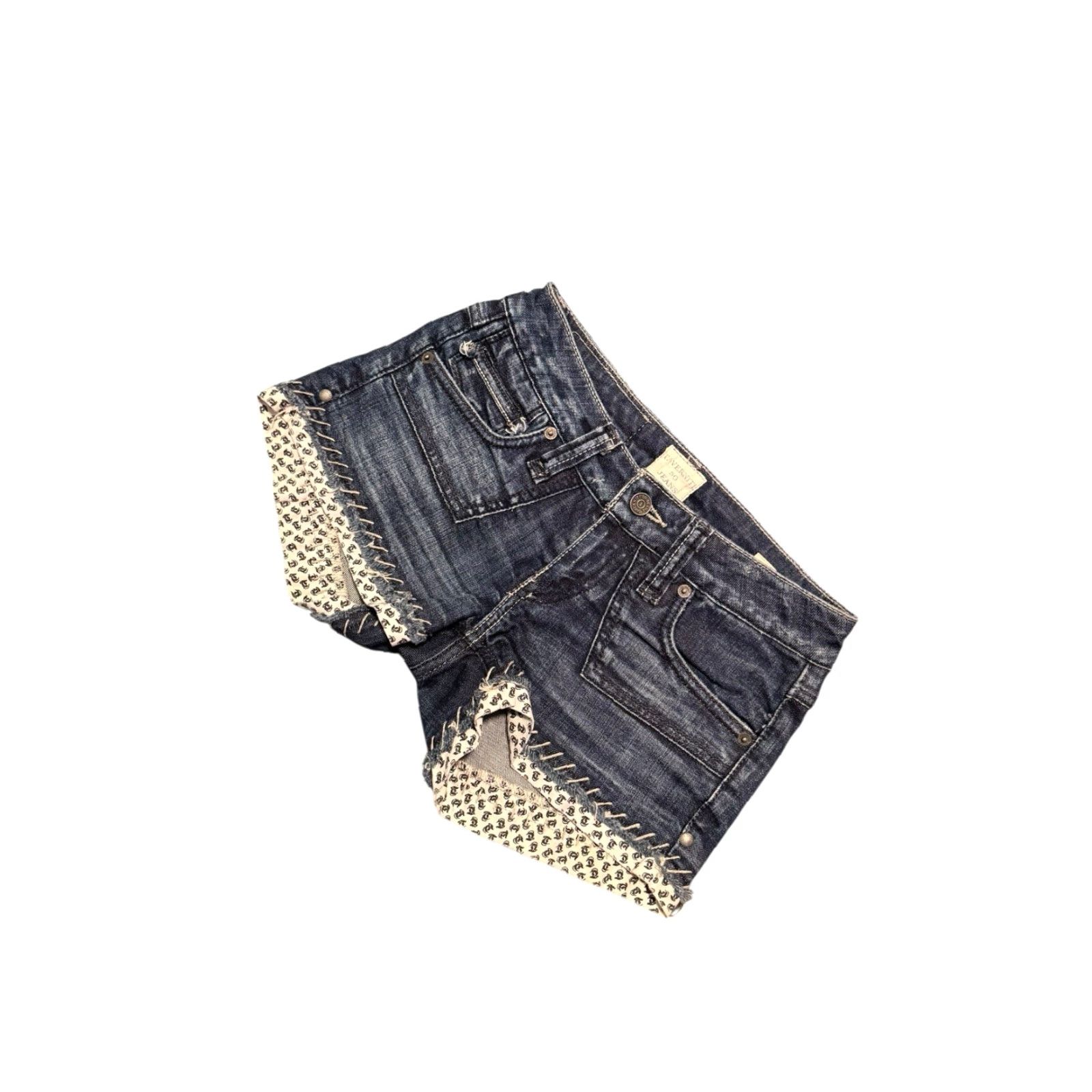 Vintage VINTAGE Taverniti So Kate Shorts Denim Embroidered Pocket Size 25 Women Slim Blue Size 42" / US 20 - 4 Thumbnail