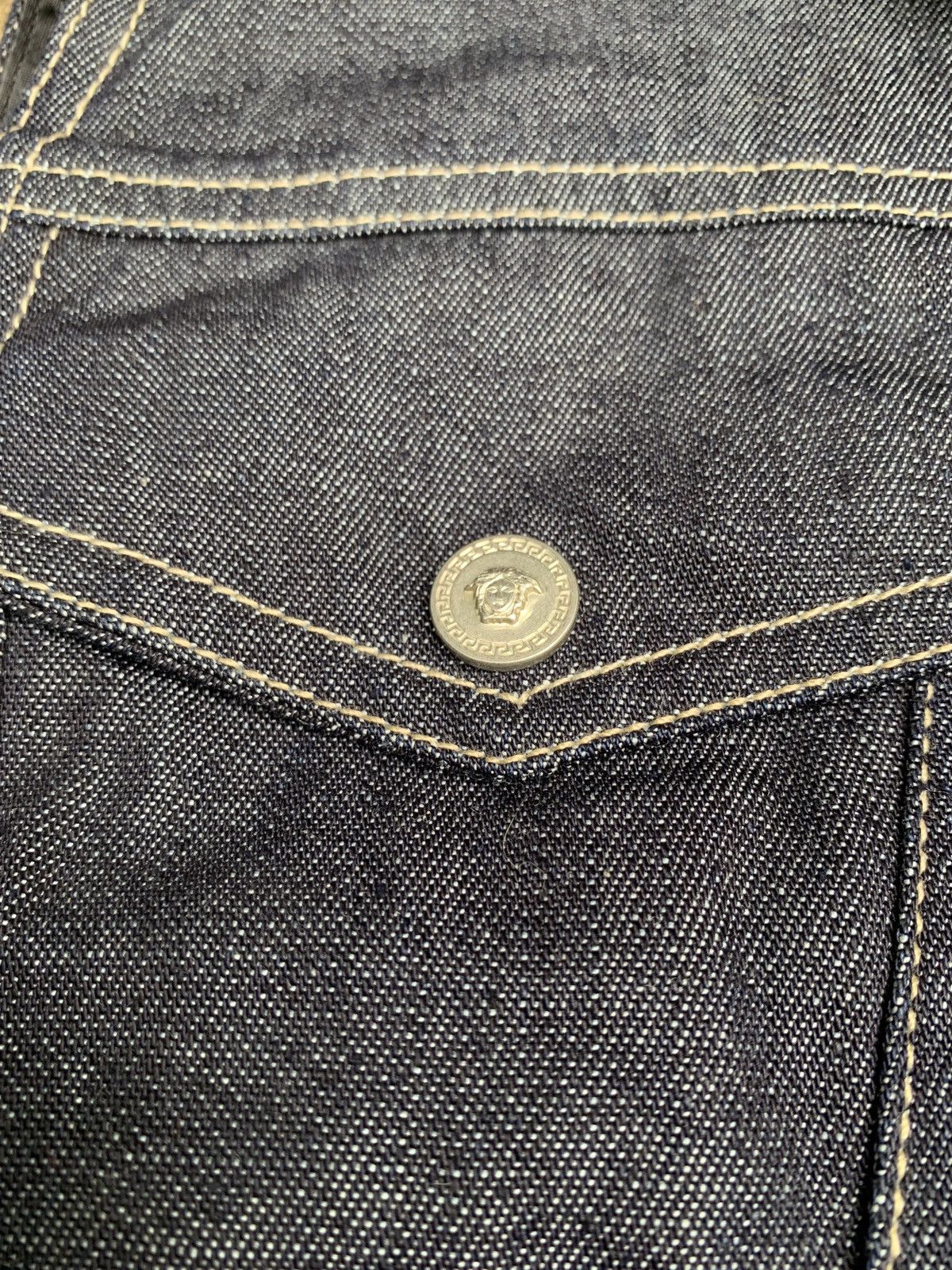 Designer × Versace × Versace Jeans Couture 2000s Versace Jeans Signature Indigo Trucker Jeans Vest Size M / US 6-8 / IT 42-44 - 3 Thumbnail