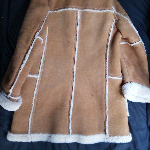 Other Vintage 70s Sheepskin Leather Shearling Pea Coat Jacket Size S / US 4 / IT 40 - 6 Thumbnail