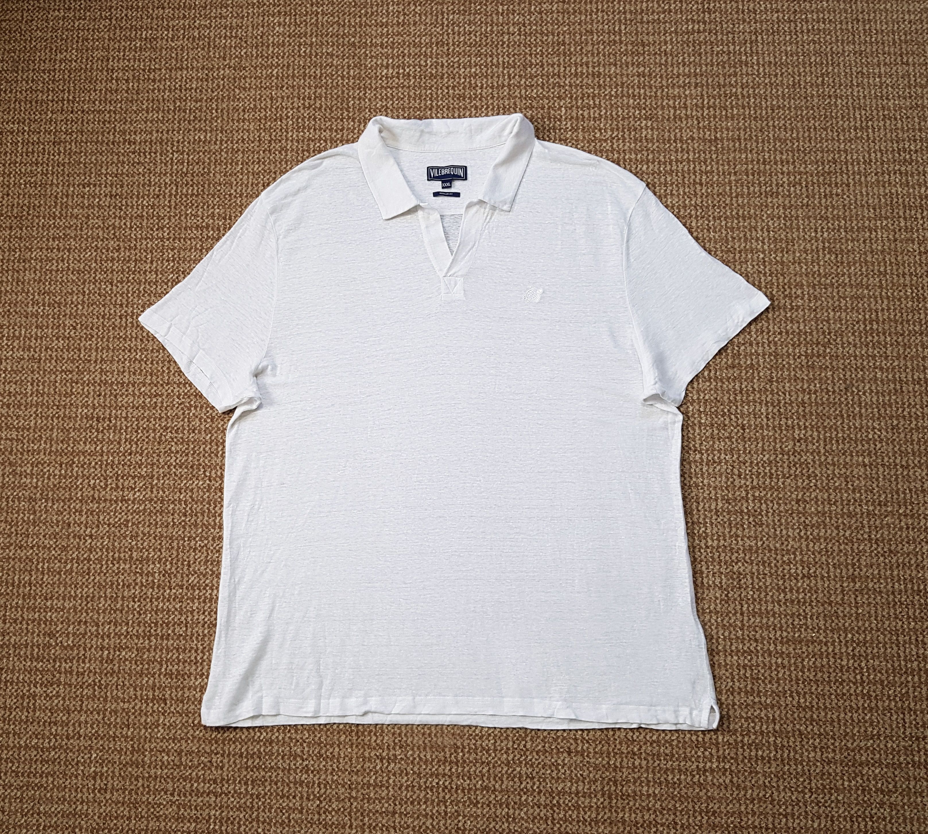 Vilebrequin Vilebrequin RRP $190 Pyramid Solid Linen Jersey Polo sz 3XL Size US XXL / EU 58 / 5 - 1 Thumbnail