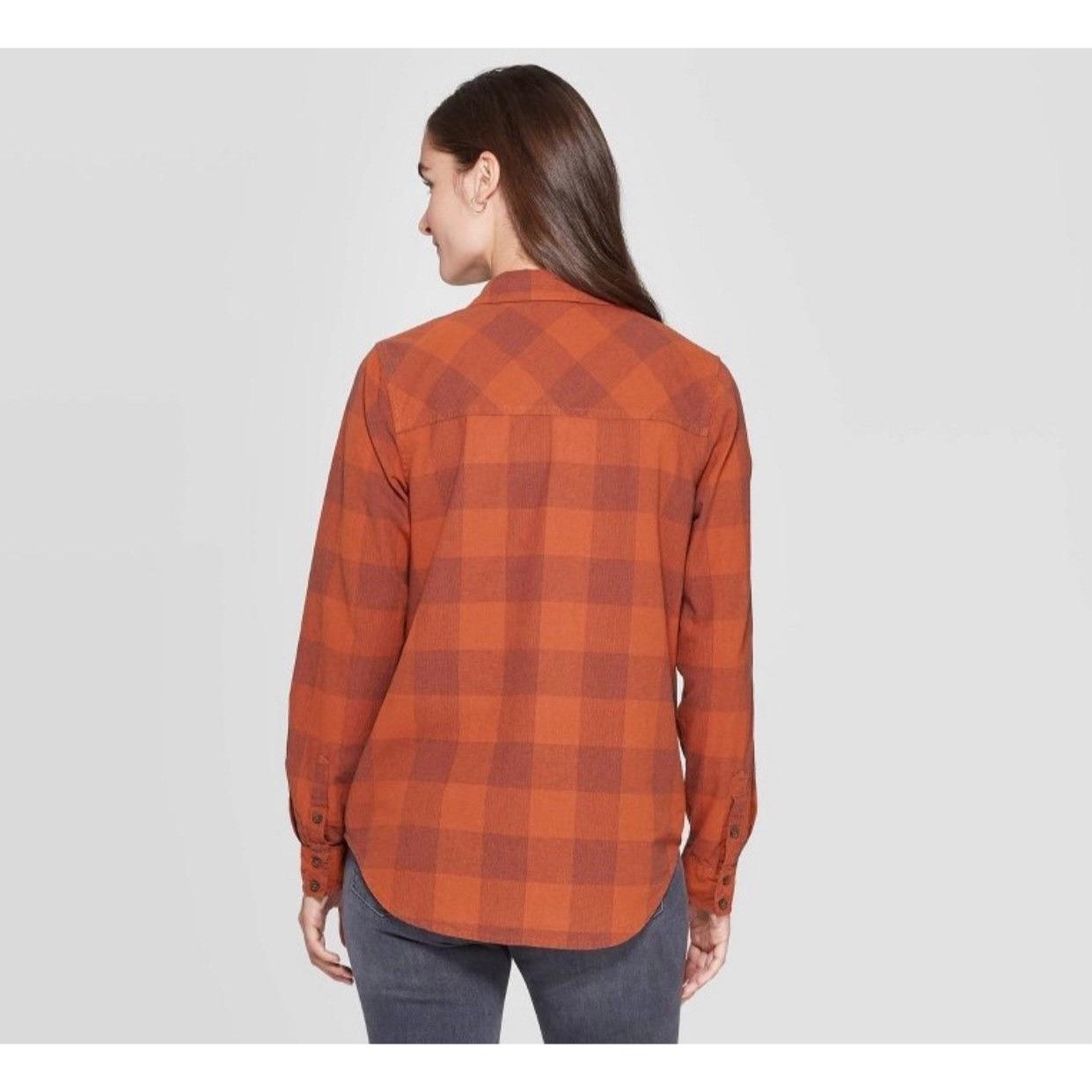 Other Plaid Long-Sleeve Orange Cotton Flannel Shirt from Universal Size S / US 4 / IT 40 - 2 Thumbnail