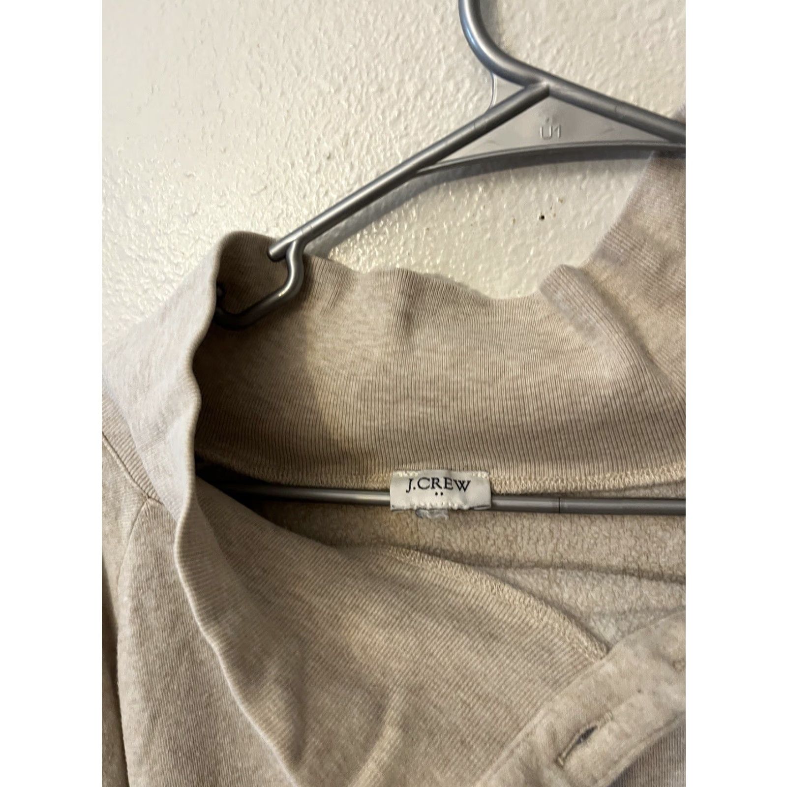 J.Crew J.Crew Sweatshirt Tunic Shirt Female Beige Size M Button Collar Fleece Cotton Blend Casual Vintage No (adjusted) Size M / US 6-8 / IT 42-44 - 2 Thumbnail