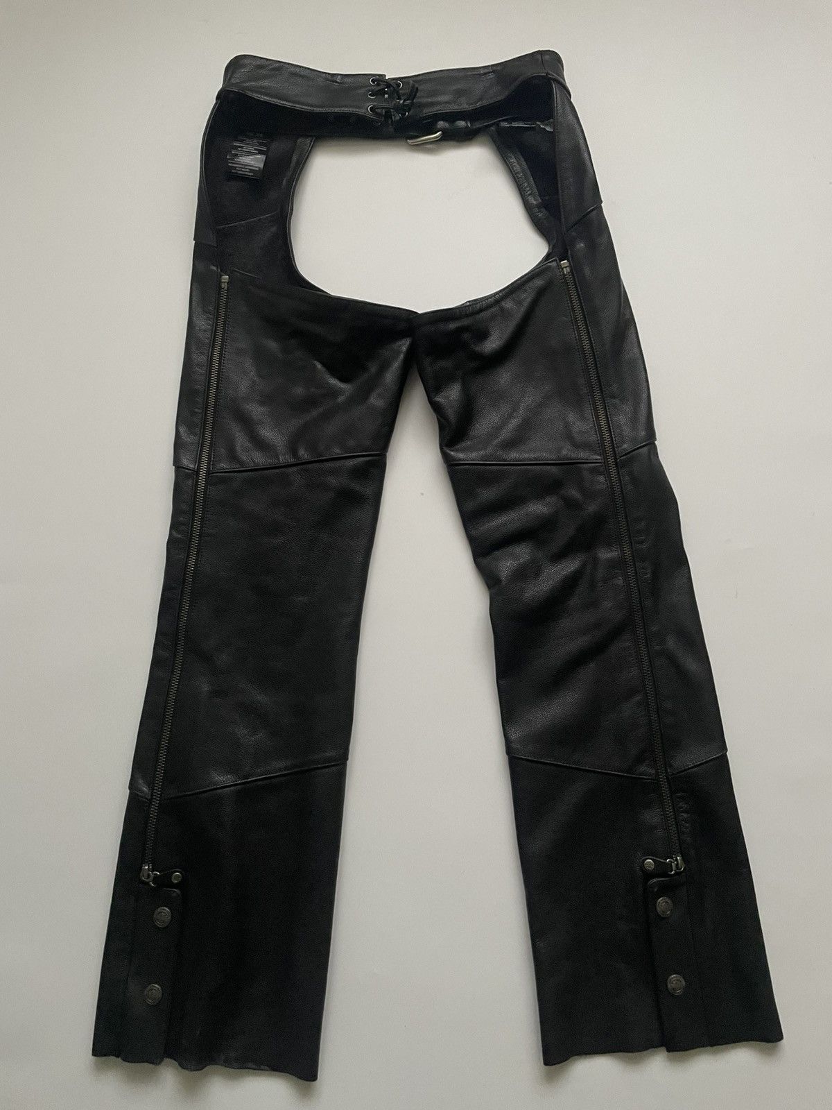 Harley Davidson Harley Davidson Leather Chaps Black Biker Pants XS Size US 28 / EU 44 - 4 Thumbnail