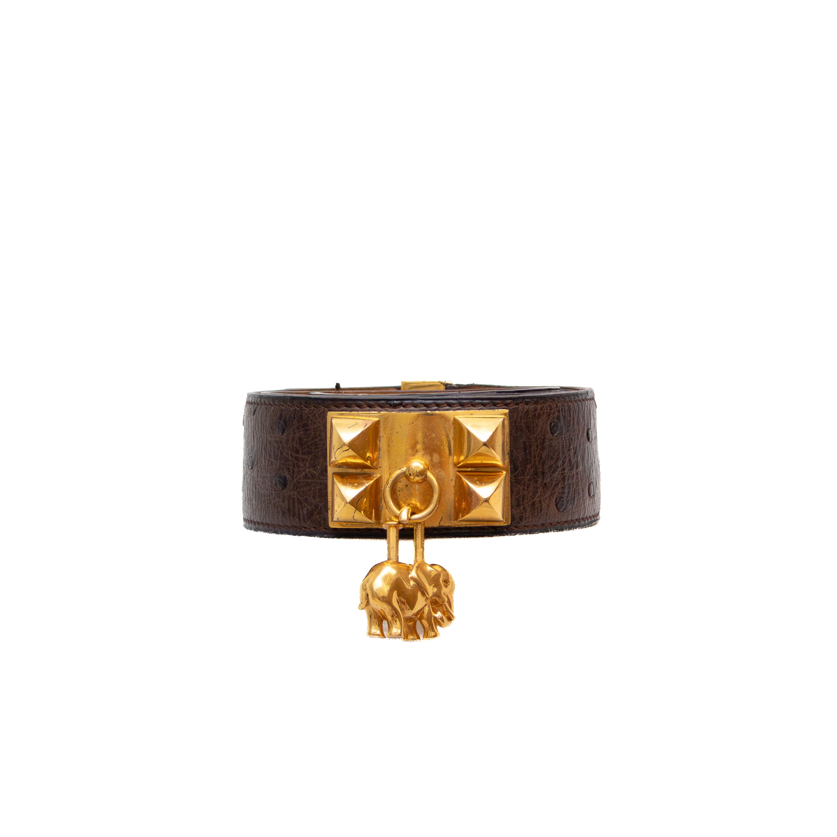 Hermes VTG 9000$ Hermès Collier de Chien Belt Ostrich Leather Size ONE SIZE - 4 Thumbnail