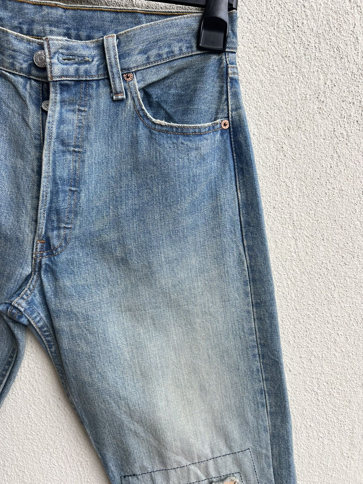 Levi's Vintage 2002 Levi’s 501 Fade Denim Patchwork Jeans Size US 30 / EU 46 - 10 Thumbnail