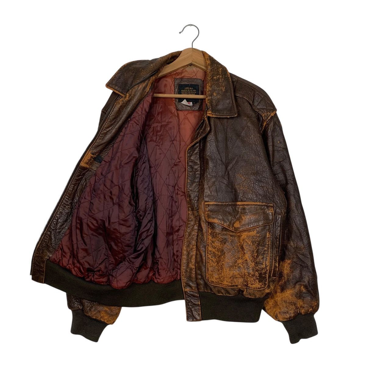 Japanese Brand Type A-2 US Air Force Military Leather Bomber Jacket Size US M / EU 48-50 / 2 - 9 Thumbnail