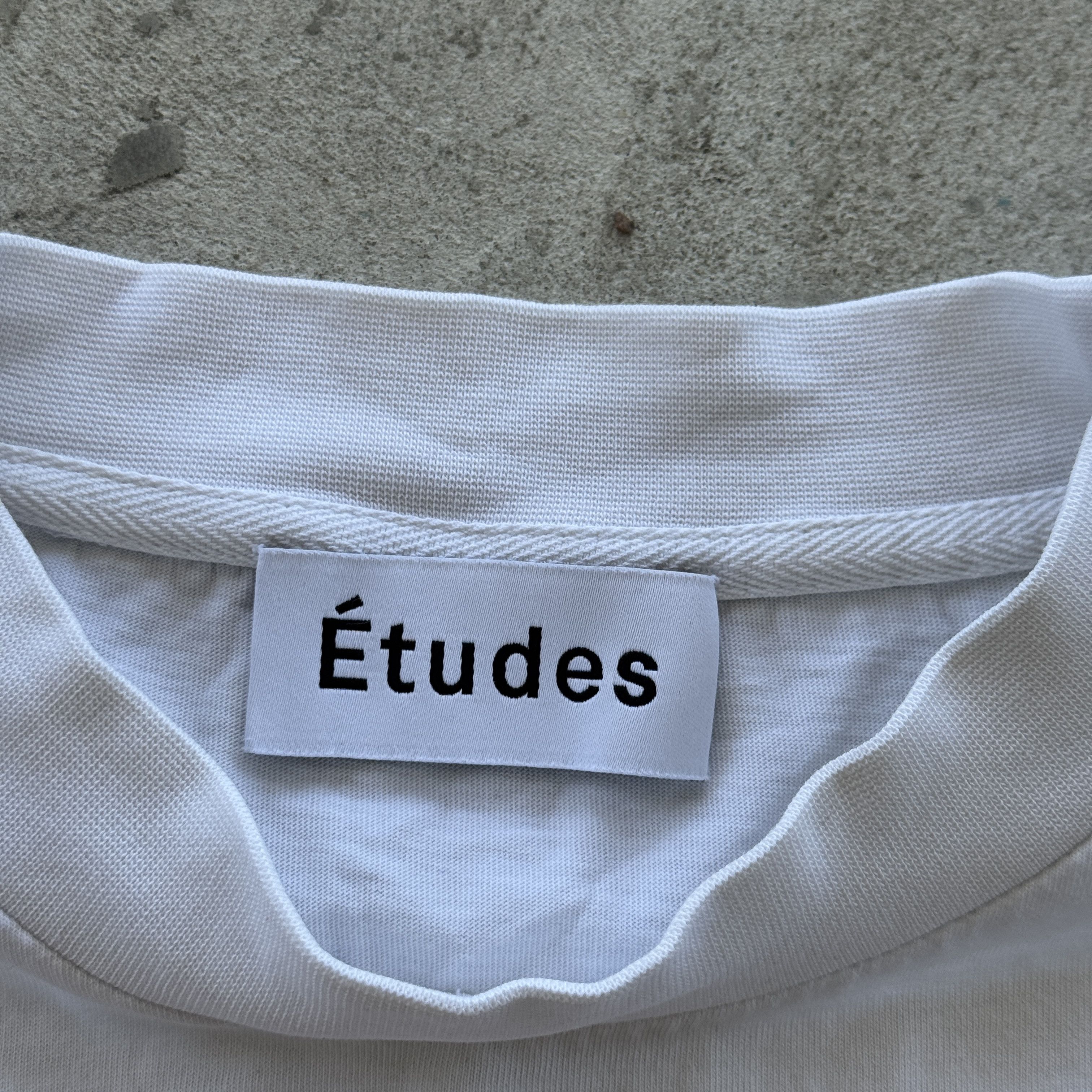 Etudes Etudes White Logo Embroidered Cotton T-Shirt Size XL Size US XL / EU 56 / 4 - 6 Thumbnail