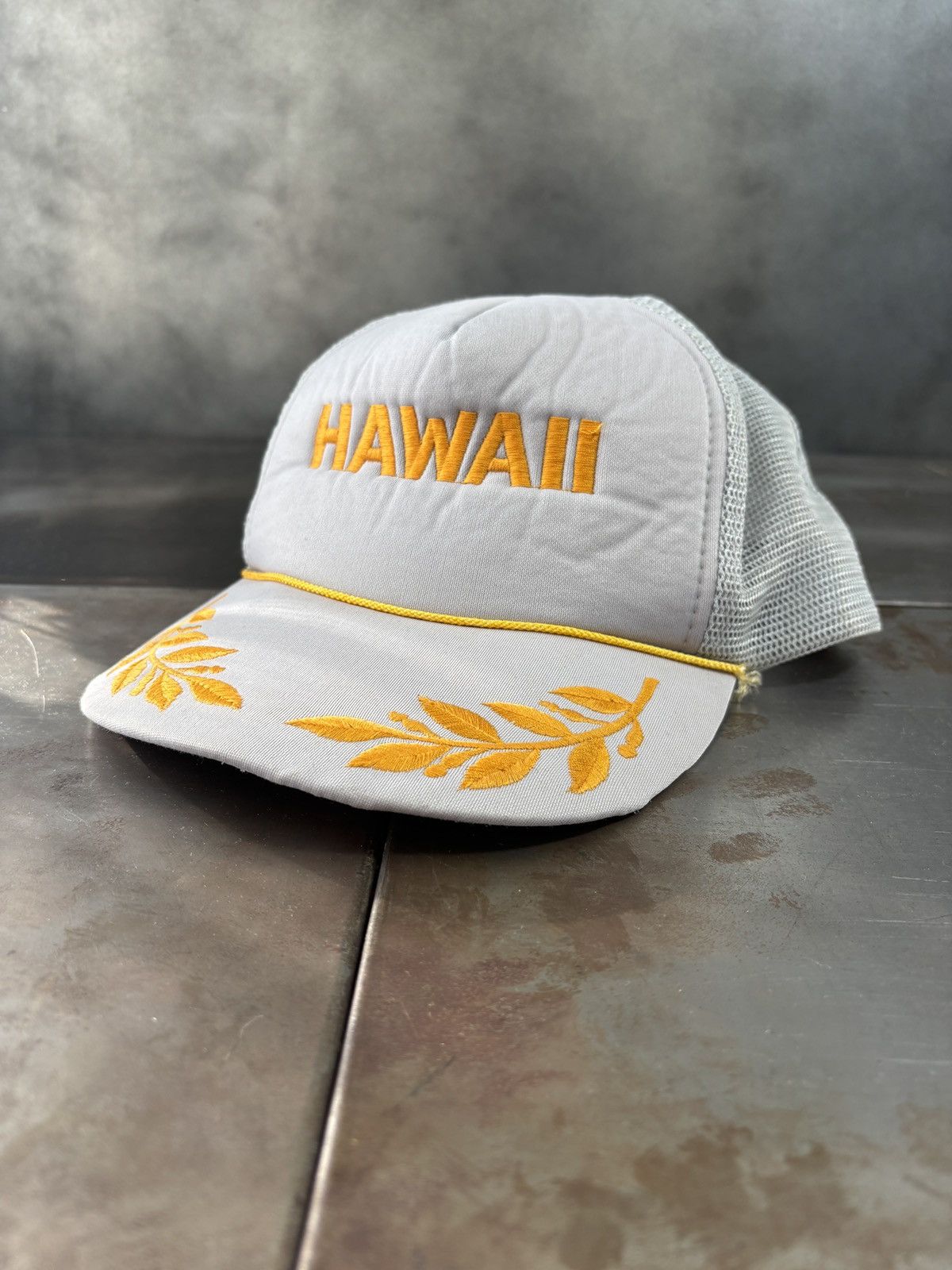 Vintage 1980s Vintage Trucker Hat Hawaii Laurel Embroidered Mesh Size ONE SIZE - 1 Thumbnail