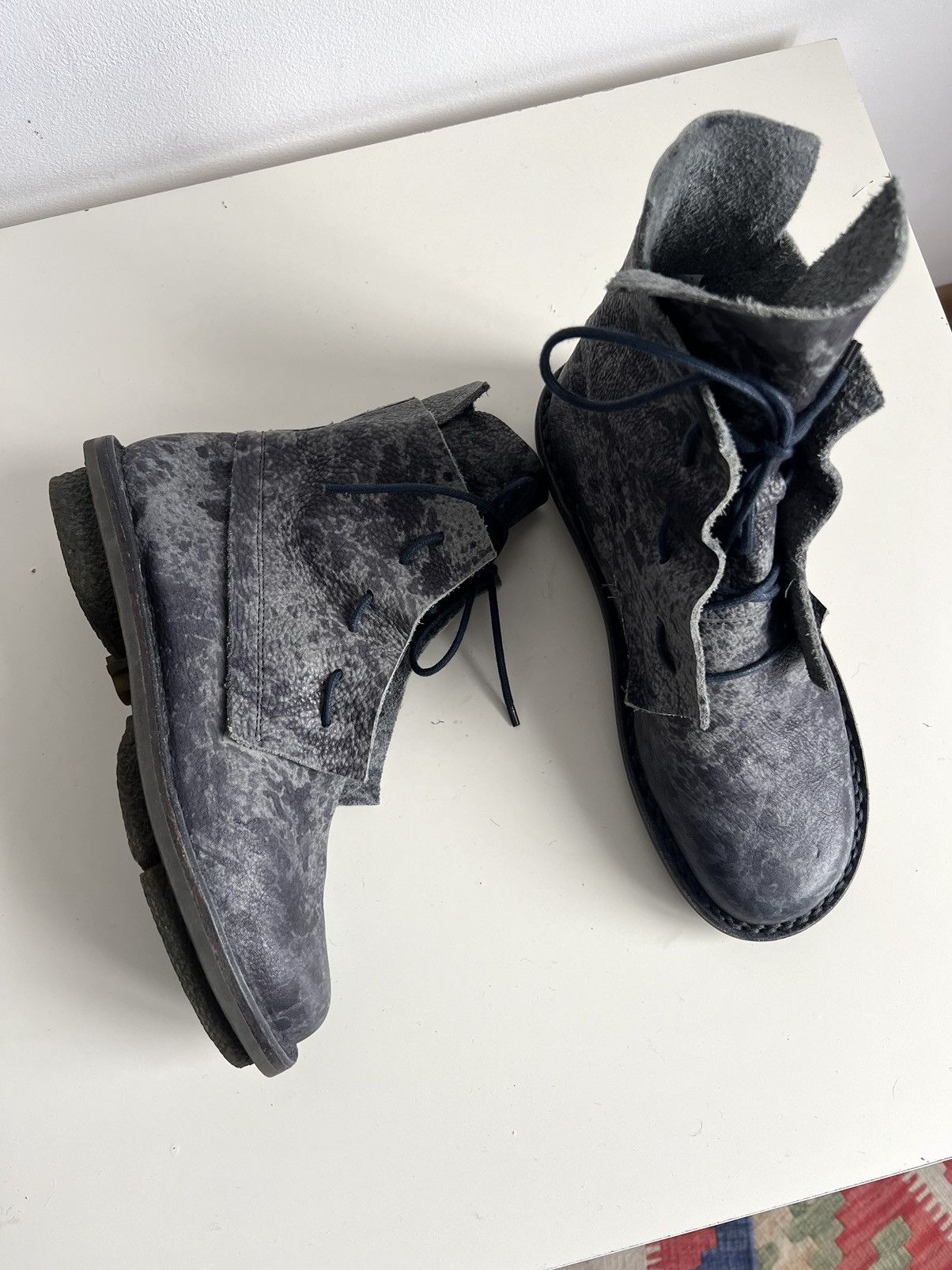Trippen Trippen Solid Indigo Drip Leather Ankle Boots Size US 7.5 / EU 40-41 - 6 Thumbnail