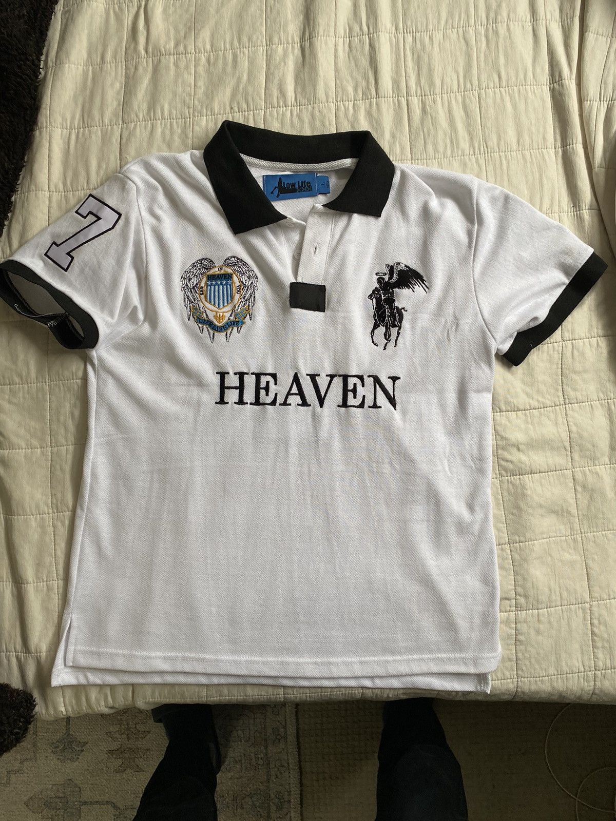 image of Xxxlowlifexxx ‘Heaven Polo’ in White, Men's (Size Large)
