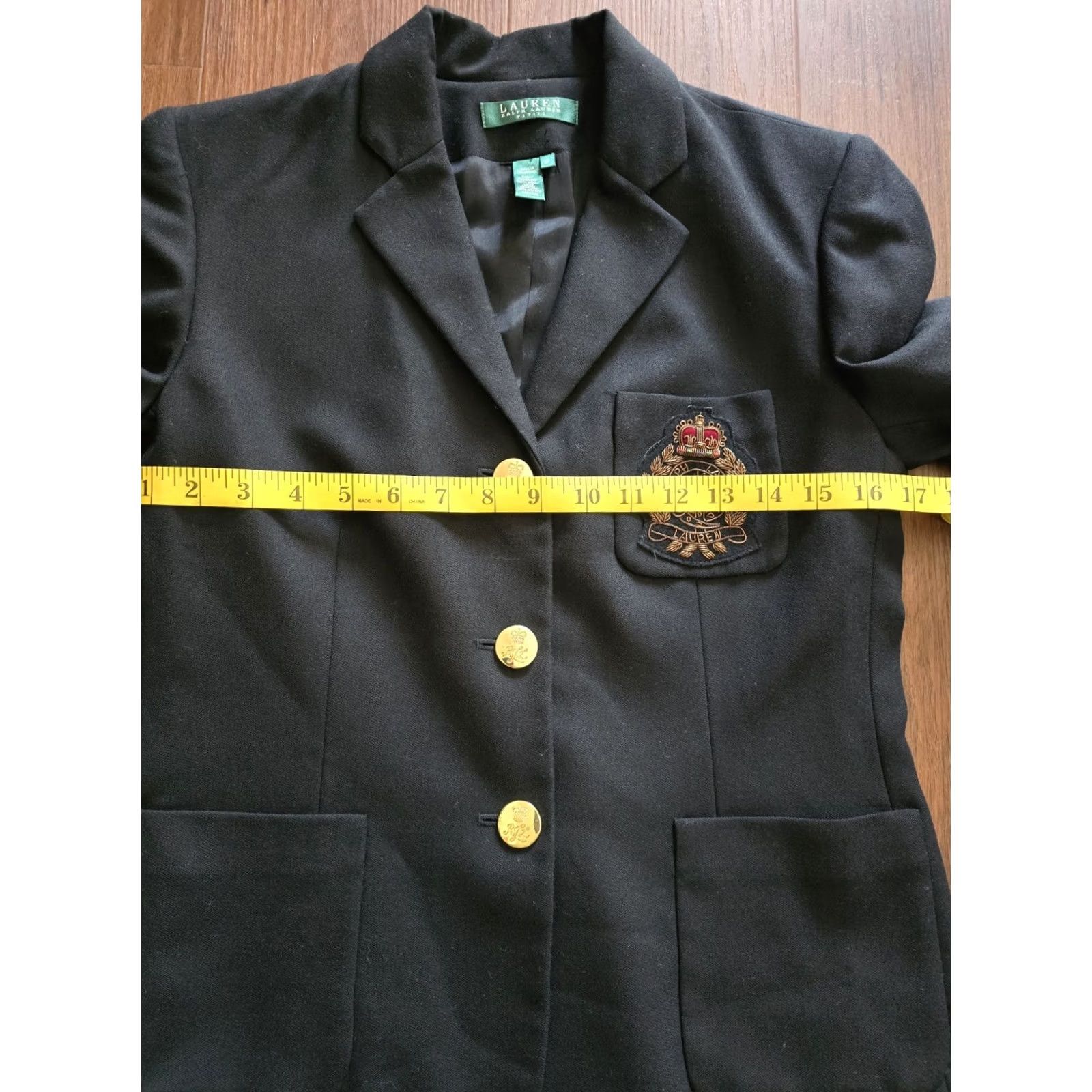 Ralph Lauren Ralph Lauren Blazer Womens Black 6P Business Wool Coat Beaded Patch Lined Button Down Size M / US 6-8 / IT 42-44 - 4 Thumbnail