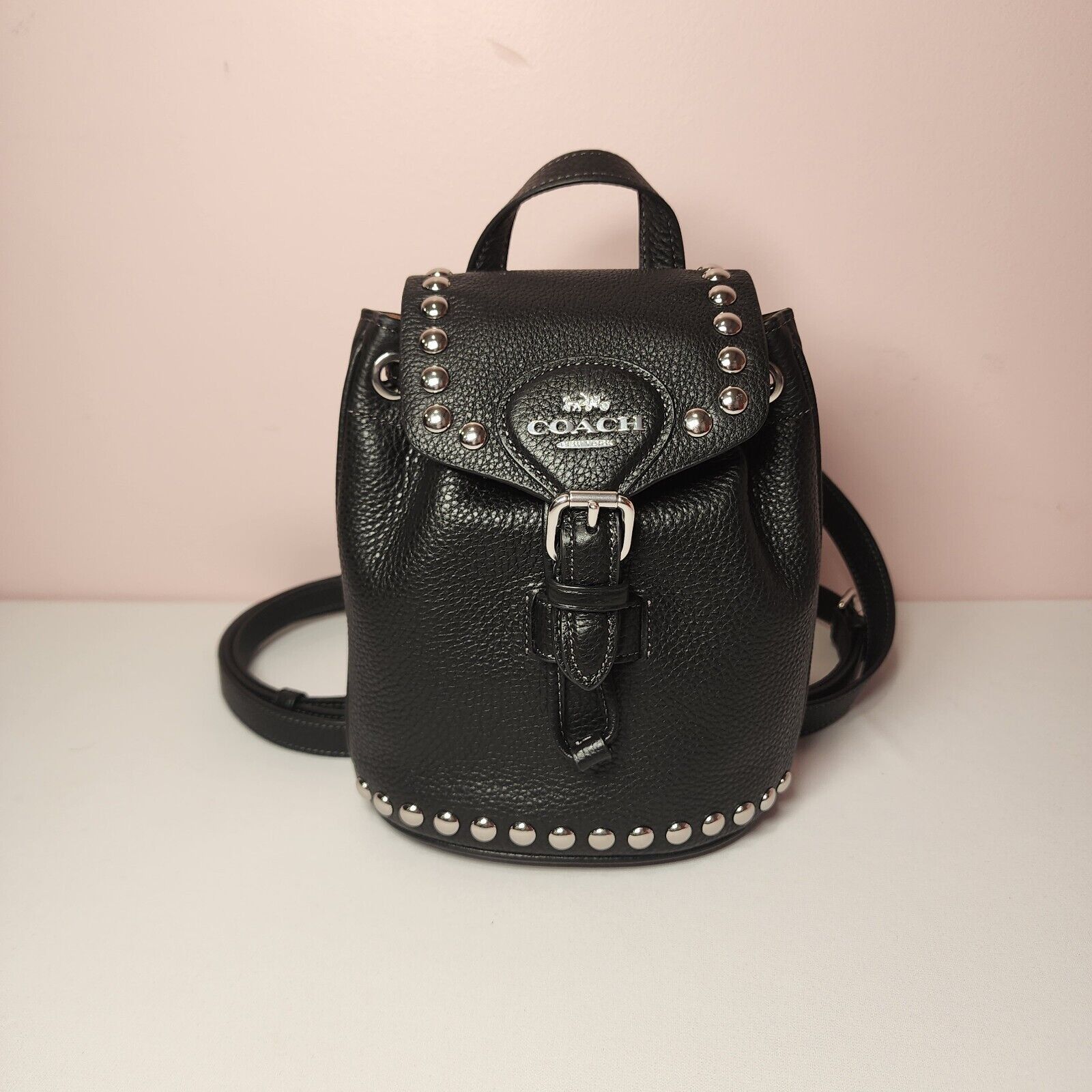 Coach NWT Coach CM041 Amelia Backpack Rivets Convertible Black Size ONE SIZE - 1 Thumbnail