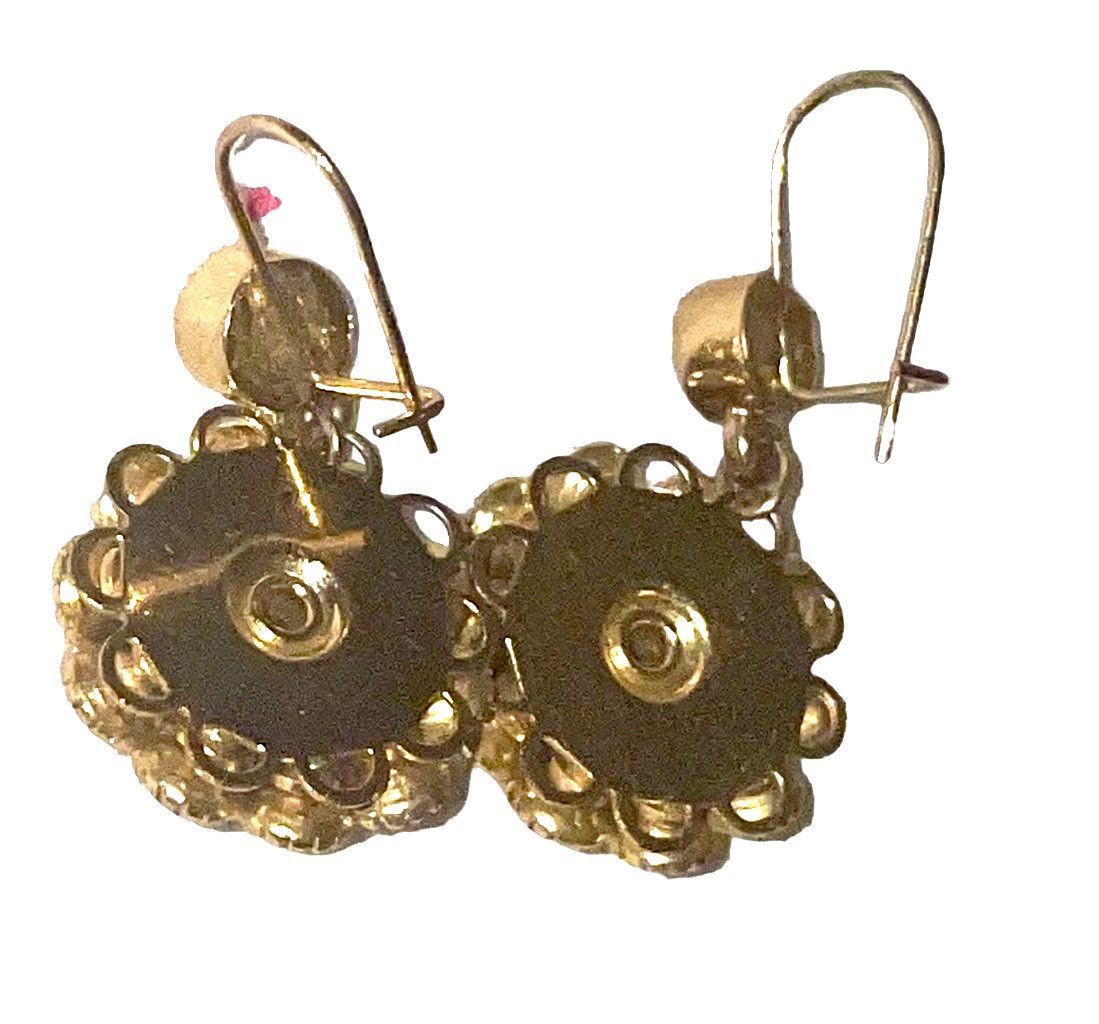 Vintage Estate “Sorrelli” Black Onyx Dome Vintage Earrings Size ONE SIZE - 4 Thumbnail