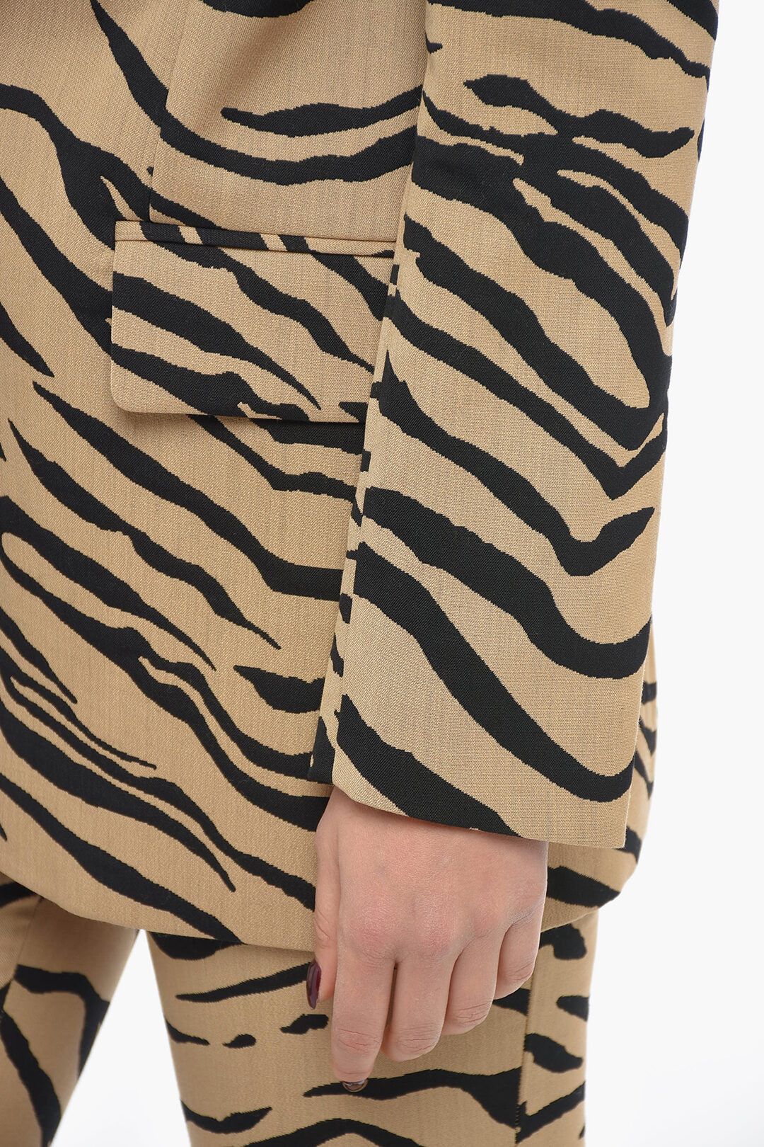 Stella McCartney og1mm0824 Wool Blend Blazer With Flap Pocket Size S / US 4 / IT 40 - 3 Thumbnail