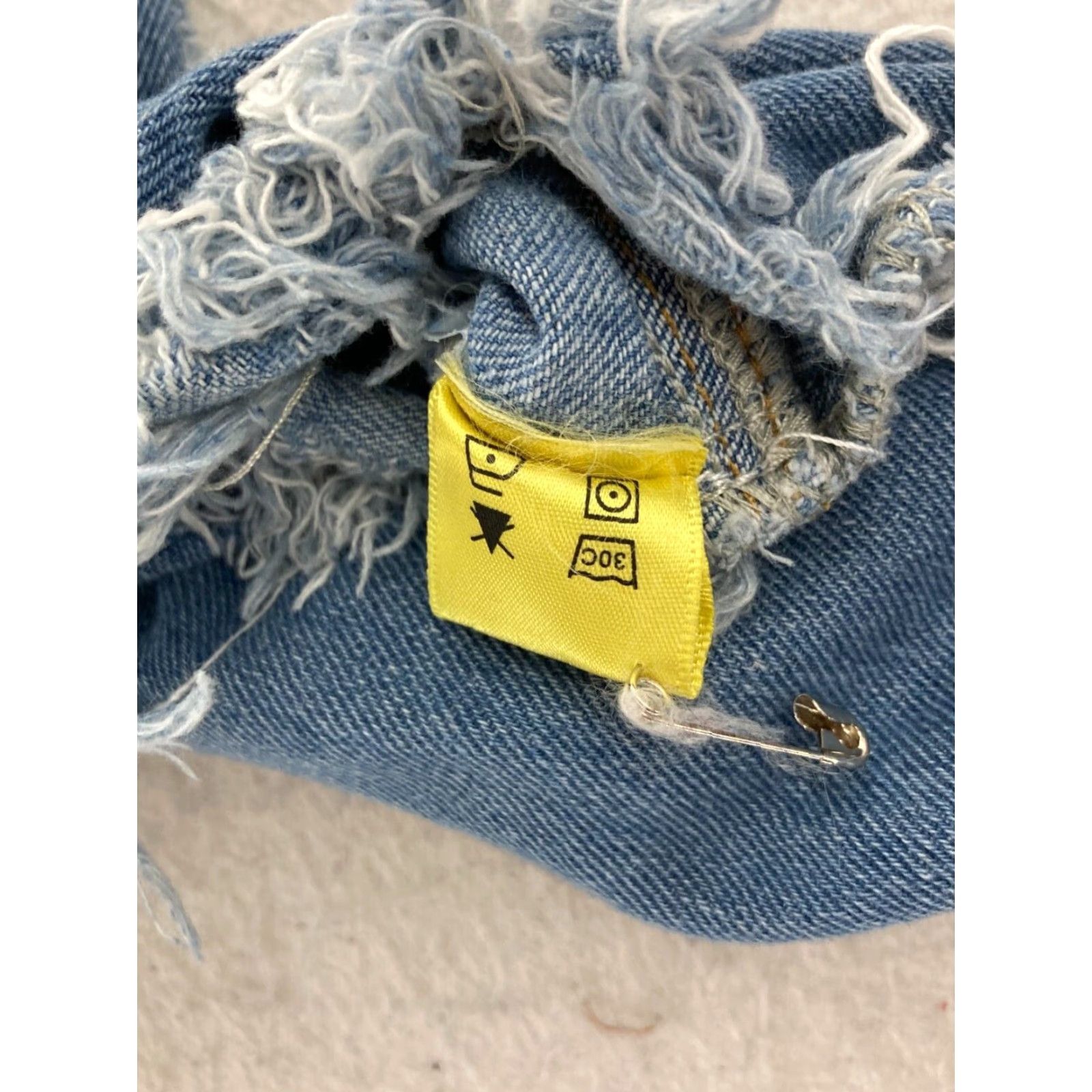 Denime Daisy Denim Jacket Womens Medium Distressed Cropped Blue Jean Jacket Size M / US 6-8 / IT 42-44 - 6 Thumbnail
