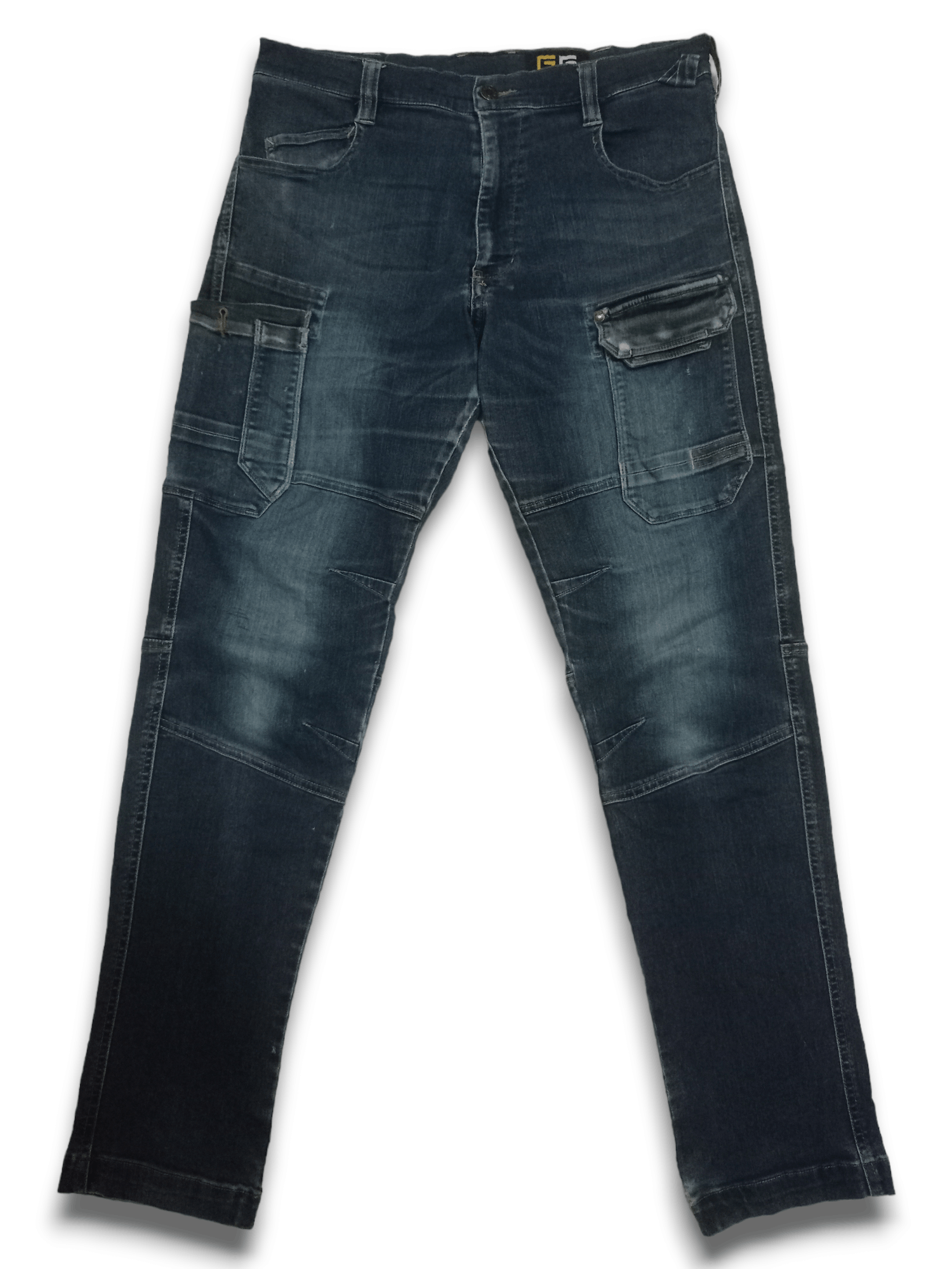 Japanese Brand Vintage Japanese Brand Blue Wash Distressed Cargo Pants Size US 32 / EU 48 - 3 Thumbnail