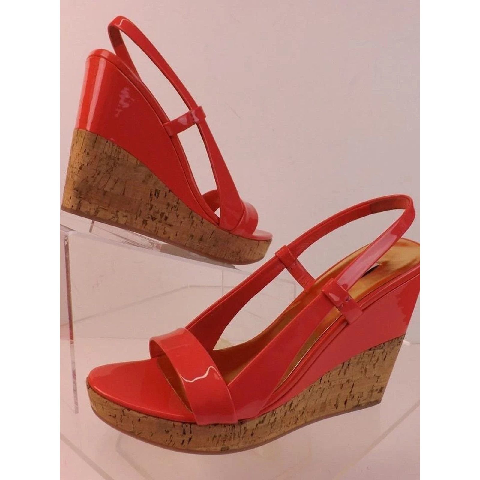 Miu Miu MIU MIU PRADA 5X58 PINK PATENT LEATHER WEDGES SANDALS 38 ITA Size US 8 / IT 38 - 7 Thumbnail