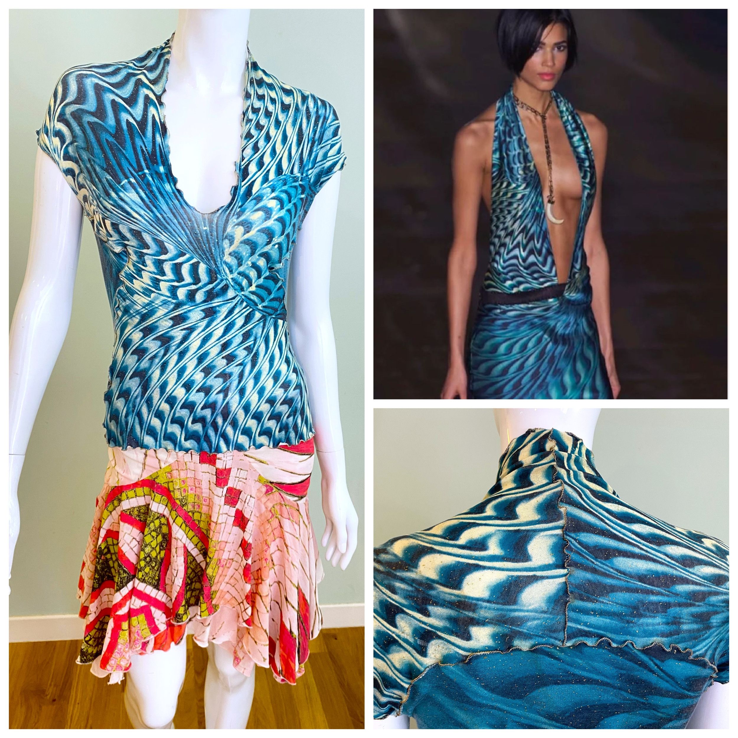 Roberto Cavalli Roberto Cavalli S/S 2001 Psychedelic Swirl Tee Top Size M / US 6-8 / IT 42-44 - 1 Thumbnail