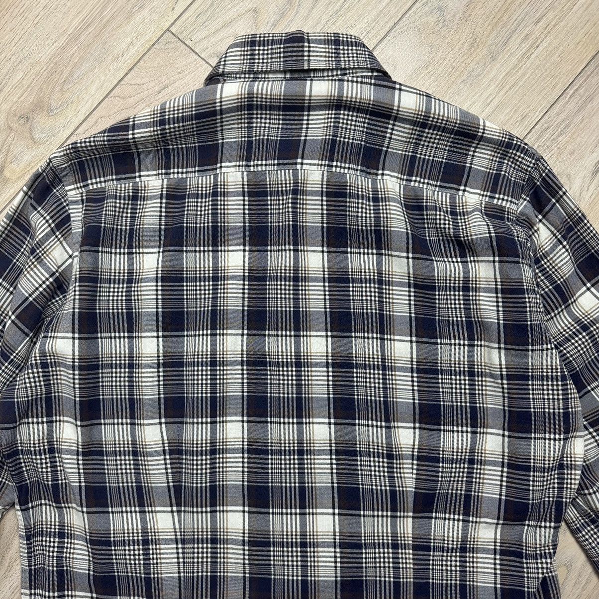 Designer Essential Fred Perry Navy Checkered Slim Fit Button Up Shirt Size US M / EU 48-50 / 2 - 15 Thumbnail