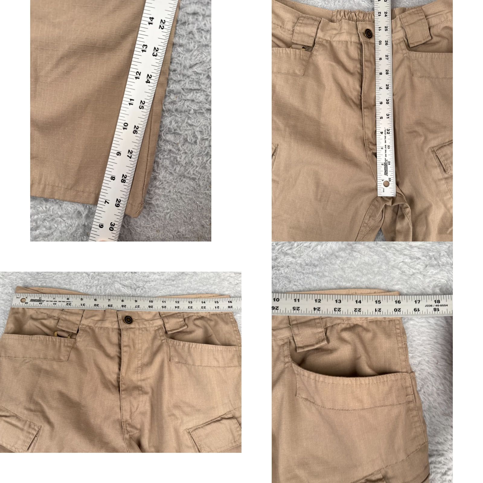 Vintage United Uniform Tactical Pants Men 36 Beige Cargo Gusseted Knee Rip-Stop Fabric Polyester Bend Size US 36 / EU 52 - 8 Thumbnail