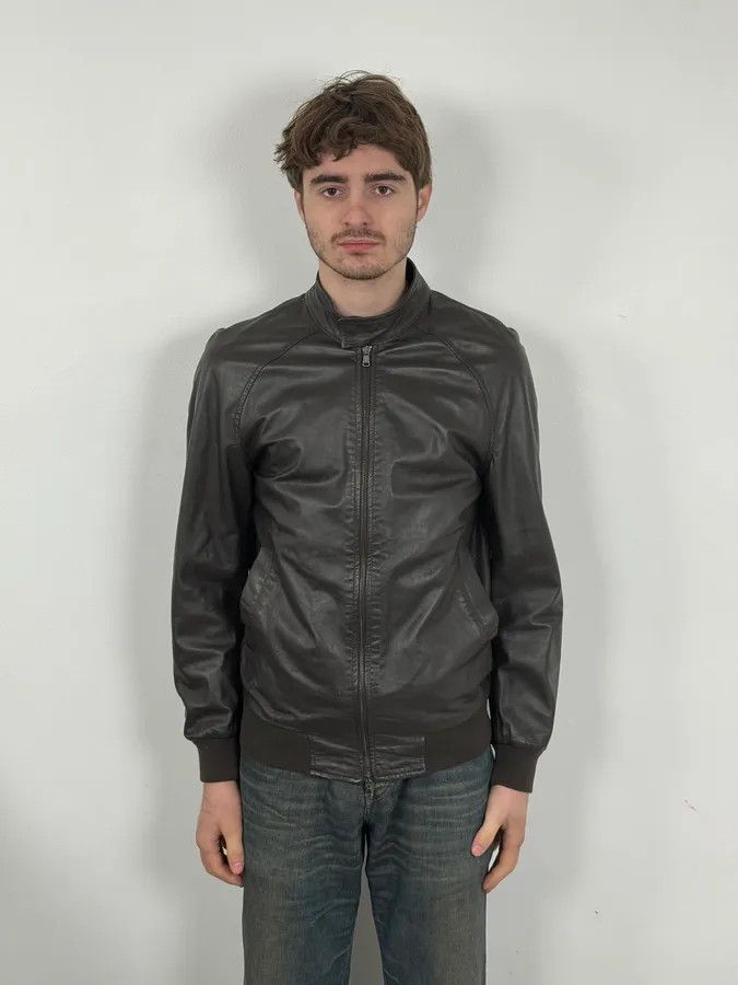 Daniele Alessandrini 2000s Daniele Alessandrini Brown Bomber Leather Jacket Size US M / EU 48-50 / 2 - 2 Thumbnail