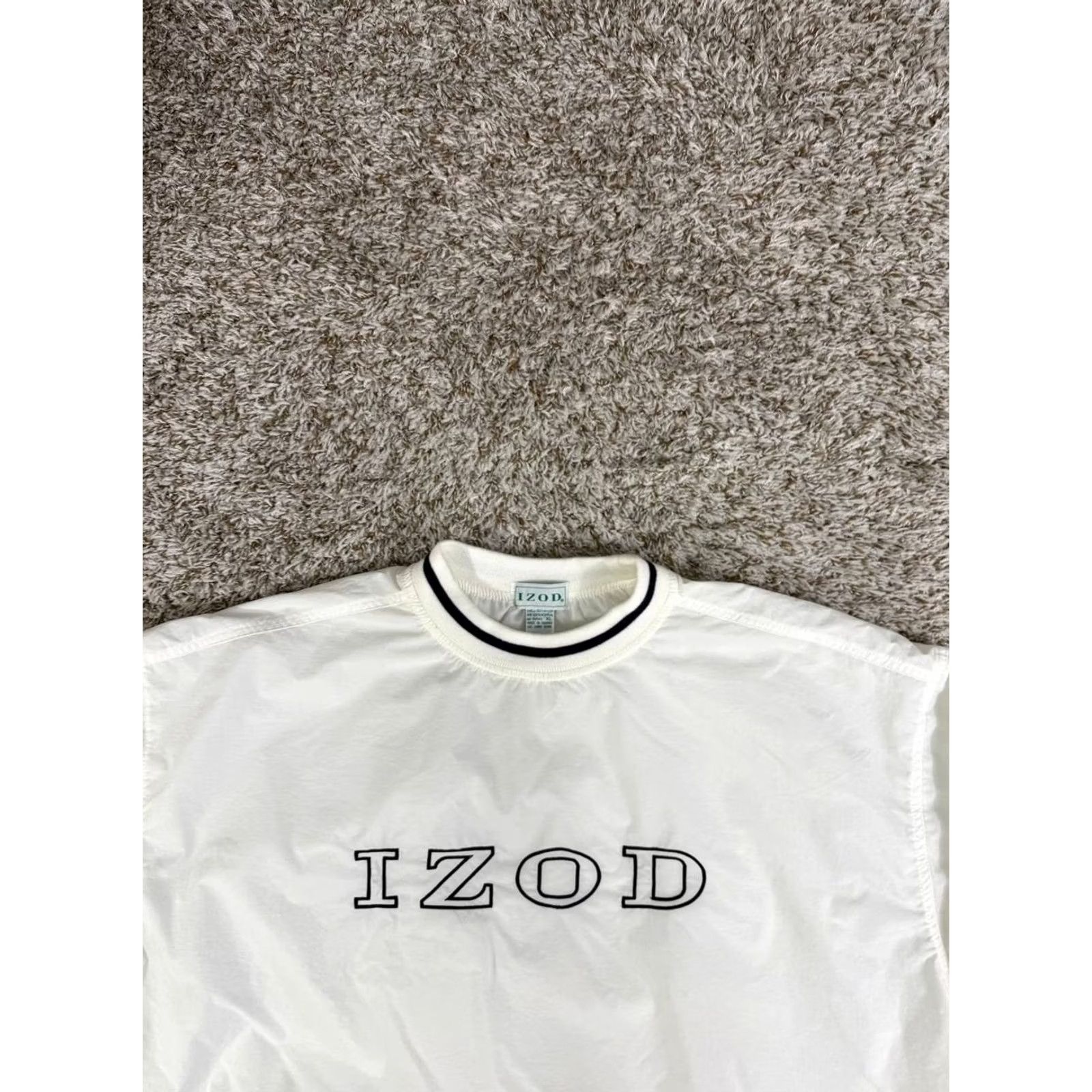 Izod VINTAGE IZOD Jacket Mens XL White Pullover Nylon Windbreaker Bomber Men Size Y2K Size US XL / EU 56 / 4 - 2 Thumbnail