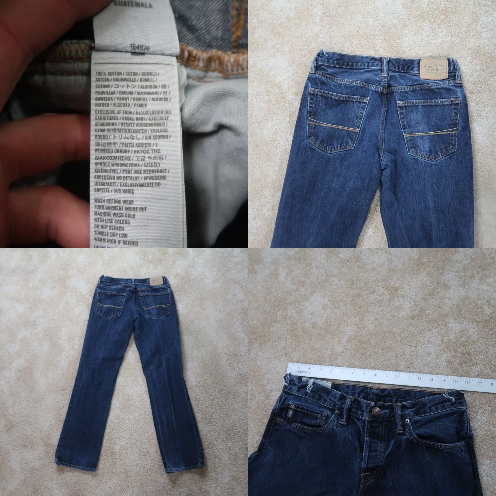 Abercrombie & Fitch VINTAGE Abercrombie & Fitch Jeans Slim Straight 31x32 Blue Denim Button Fly Mens 80s 90s Straight Jeans Size US 31 - 8 Thumbnail