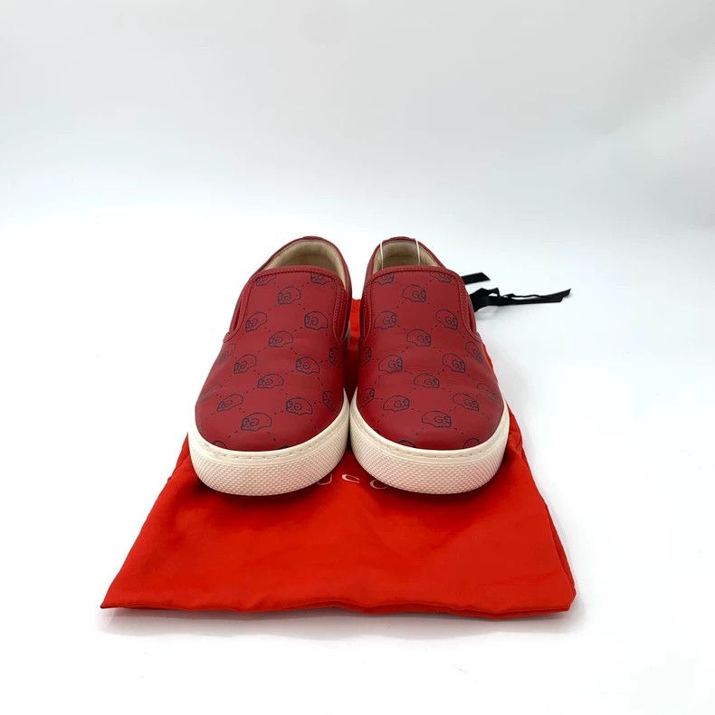 Gucci Gucci Red logo printed one-foot casual board shoes 2502-Nex Size US 8 / EU 41 - 8 Thumbnail