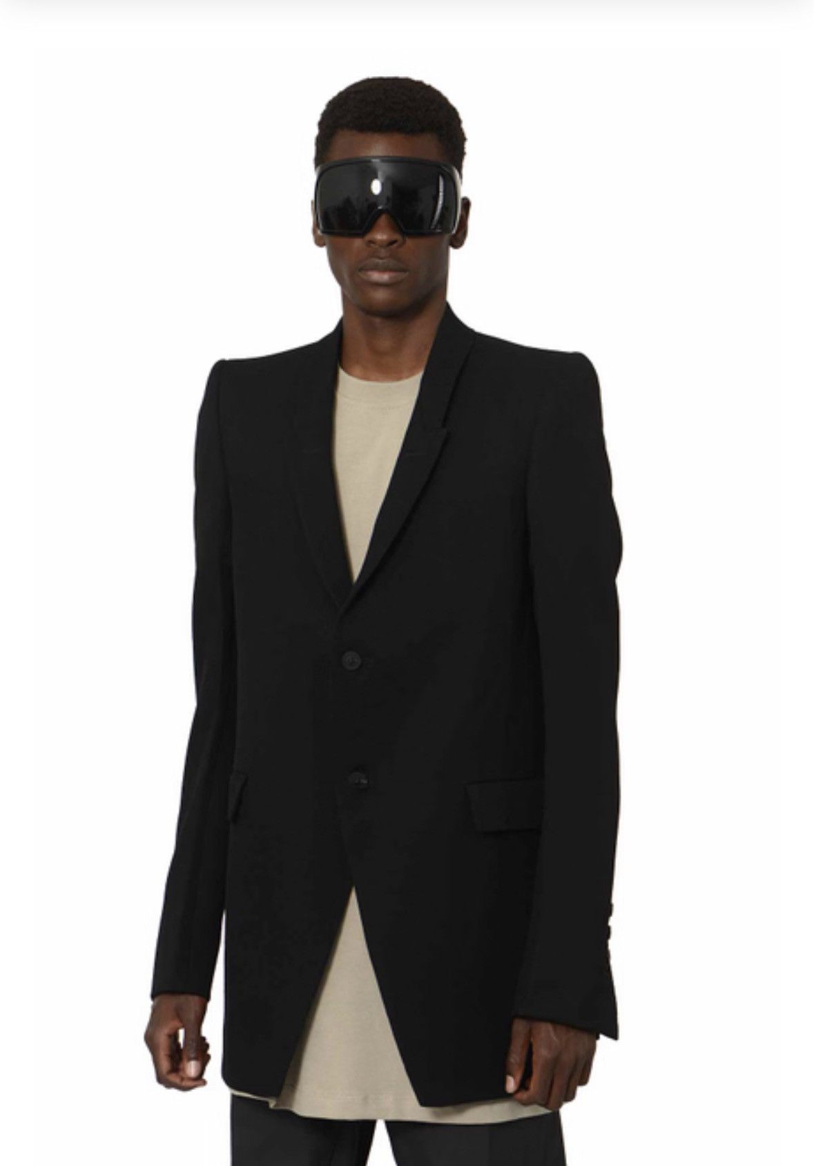 Rick Owens Tecuatl Tatlin tailored jacket in wool crepe Size 40L - 12 Thumbnail