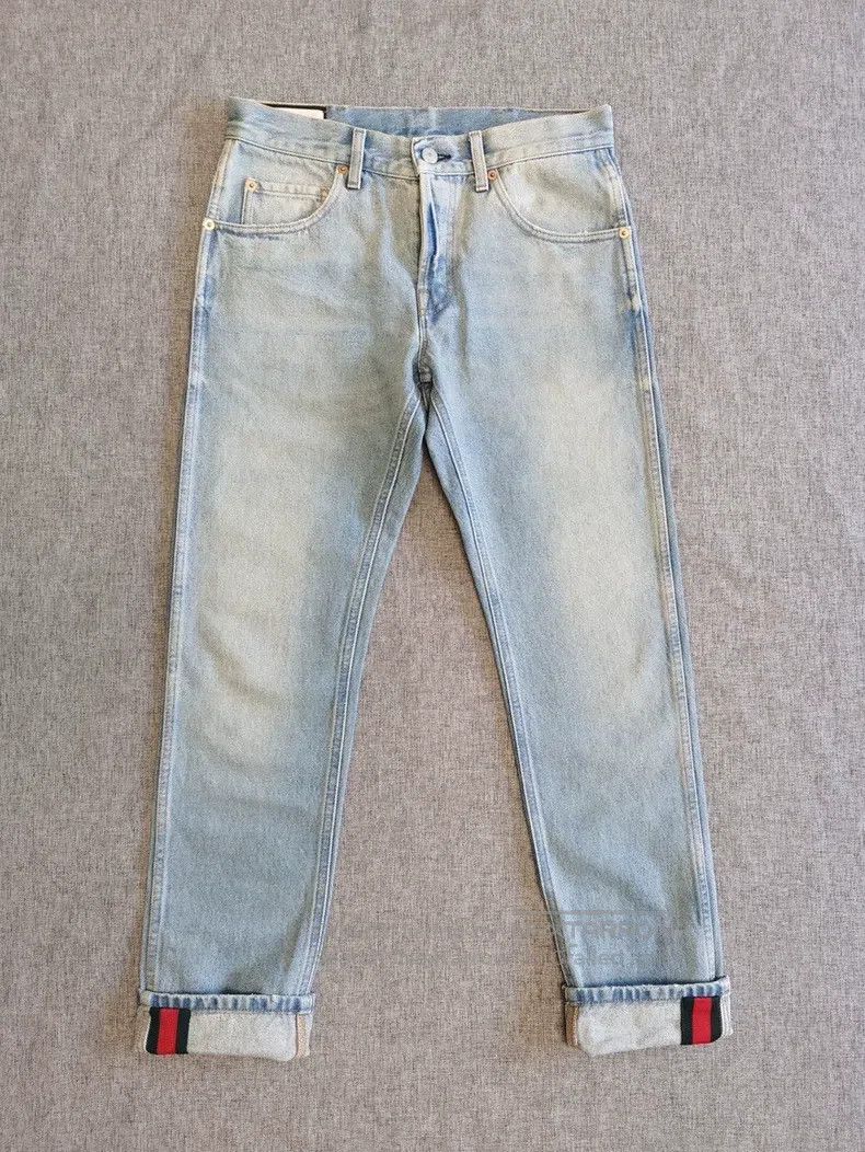 Gucci Gucci Striped webbing tapered jeans Size US 30 / EU 46 - 1 Thumbnail
