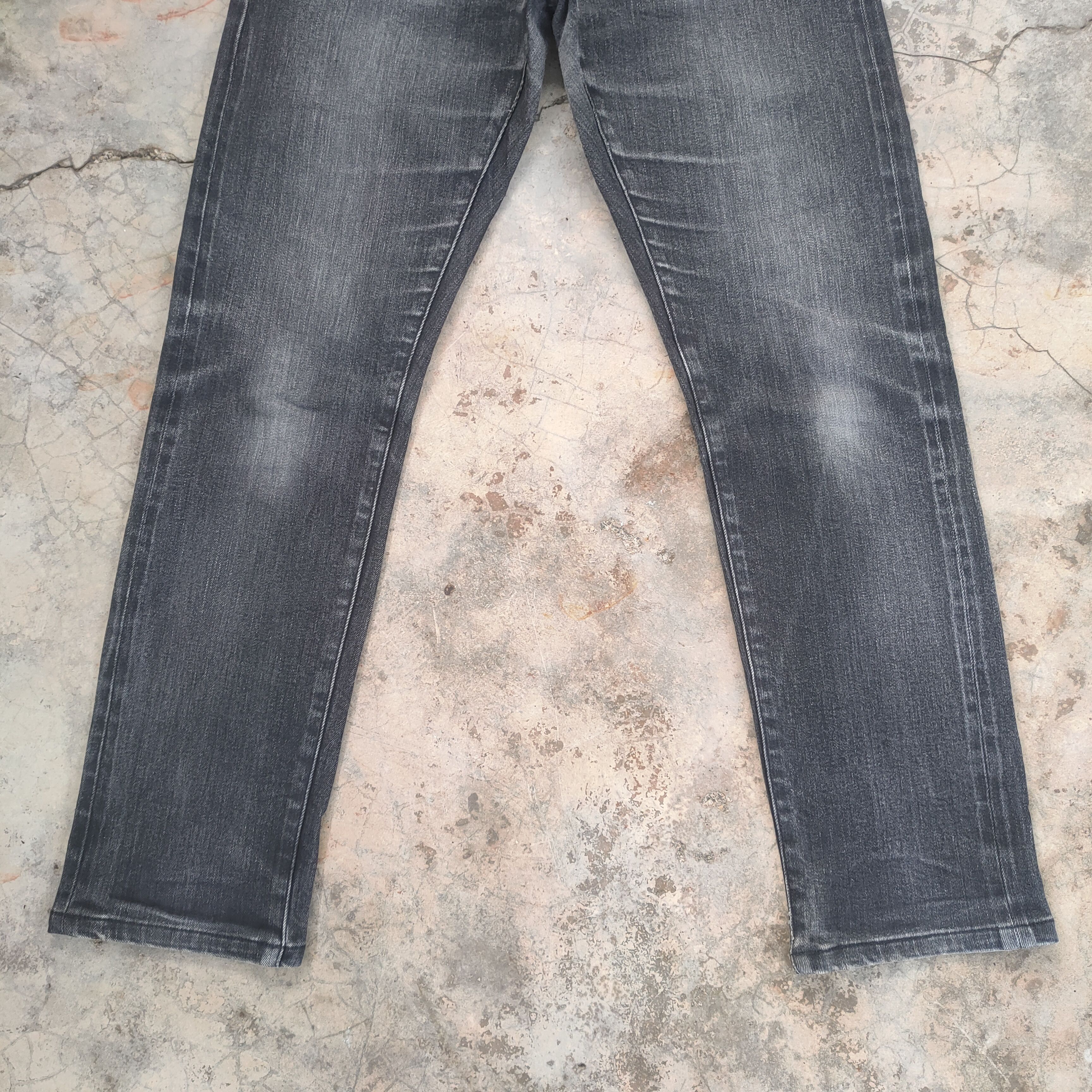 Japanese Brand W32 VINTAGE JAPANESE SELVEGE SKINNY FADED BLACK DENIM PANTS Size US 32 / EU 48 - 4 Thumbnail