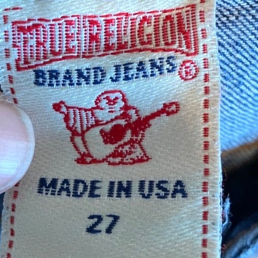 True Religion VINTAGE? — Wait; item is True Religion Womens Jeans Blue Low Rise Straight Leg Embroidered Stretch 27 Size 27" / US 4 / IT 40 - 4 Thumbnail