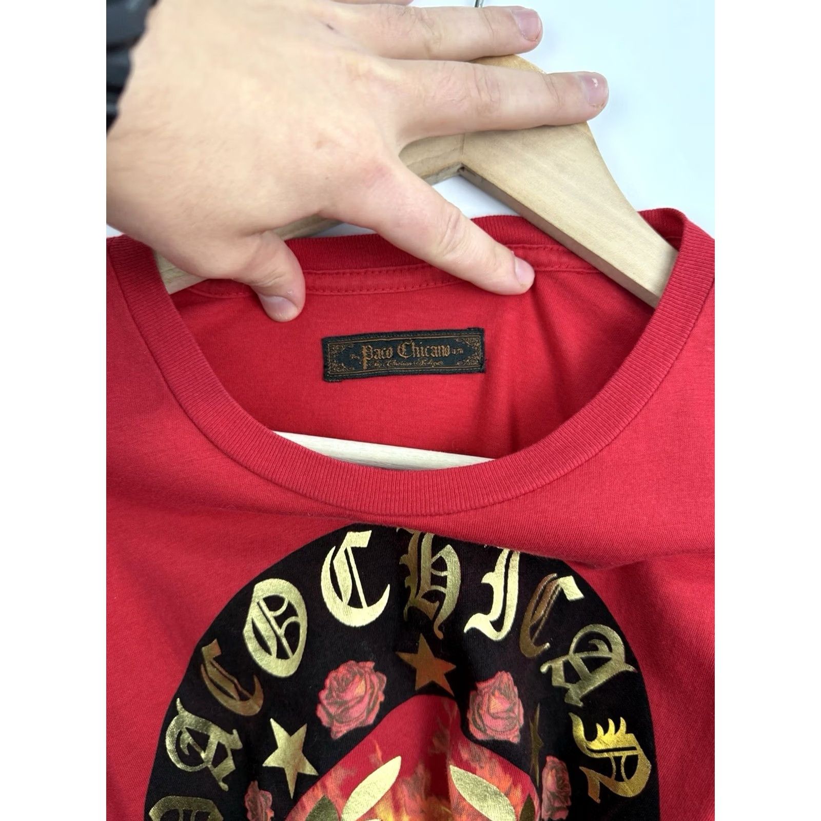 Vintage Paco Chicano T-Shirt M Men Red Y2K Christian Audigier Ed Hardy Style USA Size US M / EU 48-50 / 2 - 7 Thumbnail