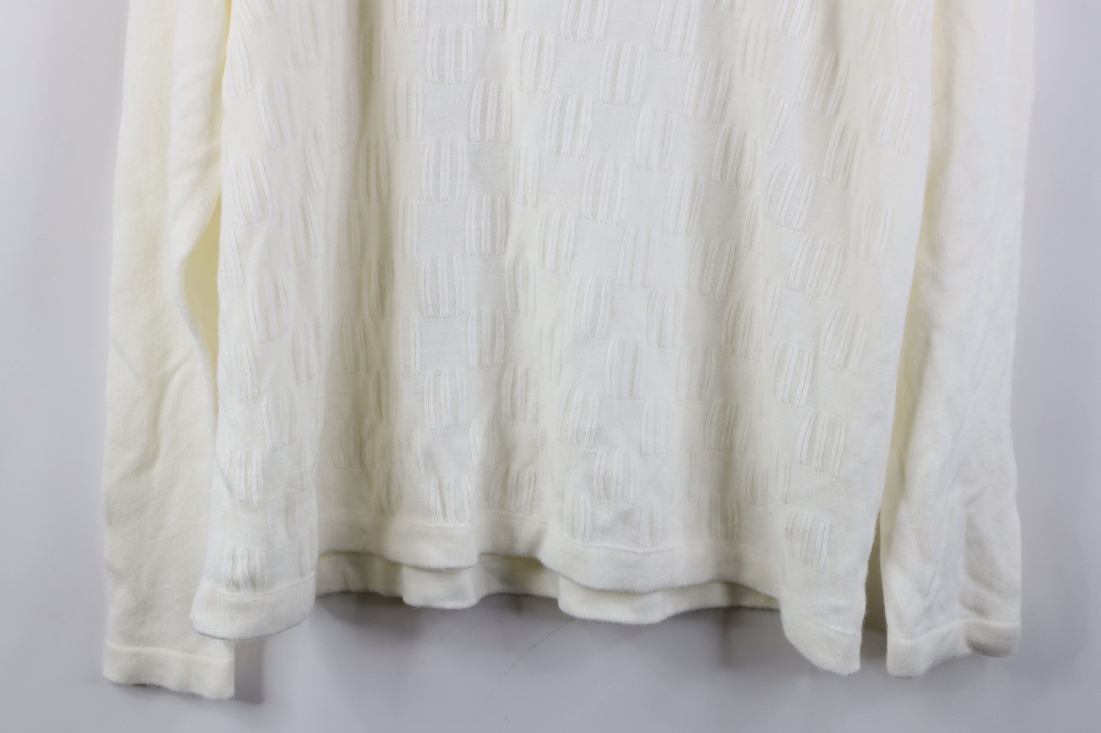 Vintage Vintage 90s Y2K Streetwear Mock Neck Sweater Cream Acrylic Size US XL / EU 56 / 4 - 3 Thumbnail