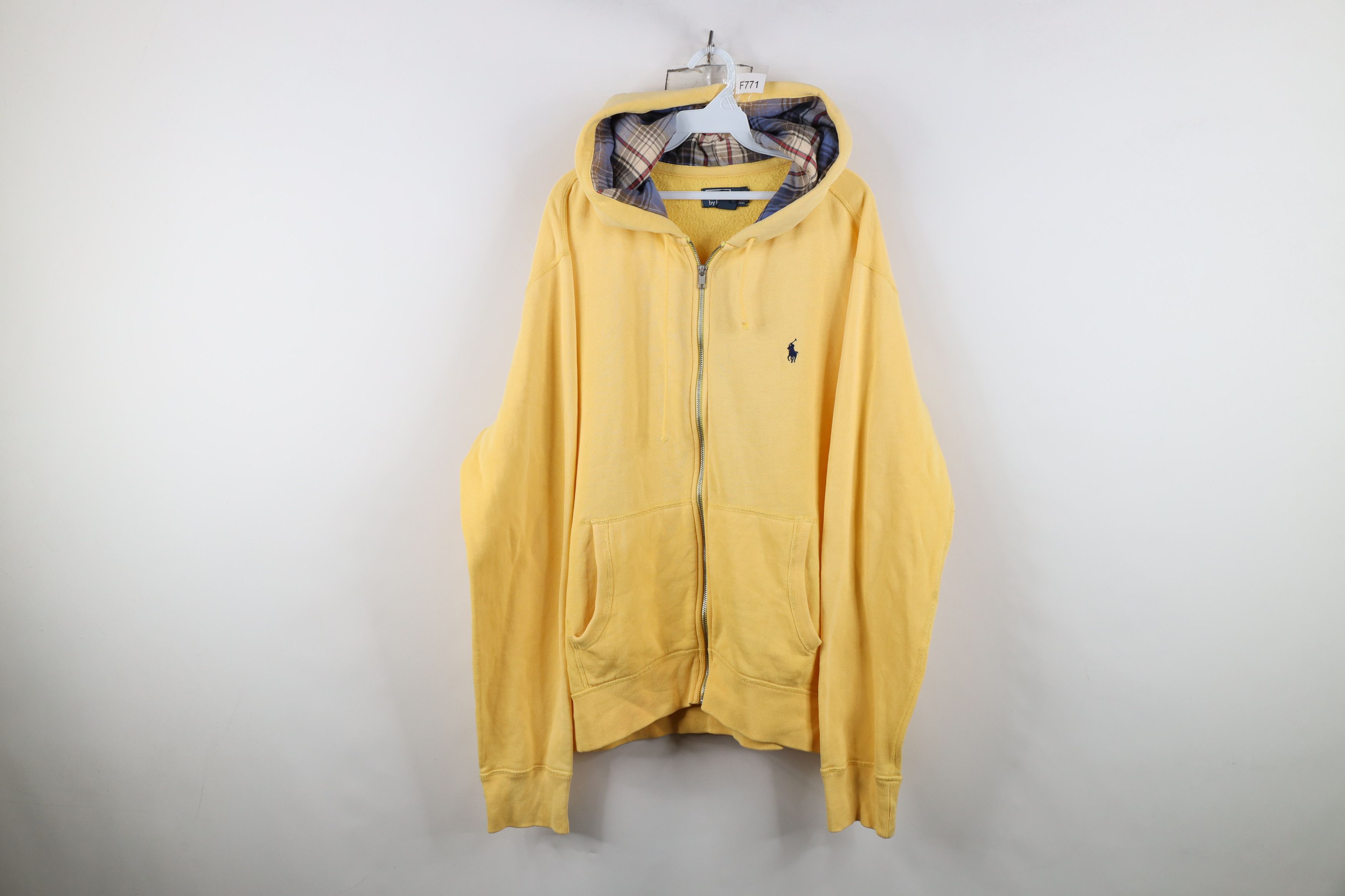 Ralph Lauren Vintage 90s Ralph Lauren Full Zip Hoodie Sweatshirt Yellow Size US XL / EU 56 / 4 - 1 Thumbnail