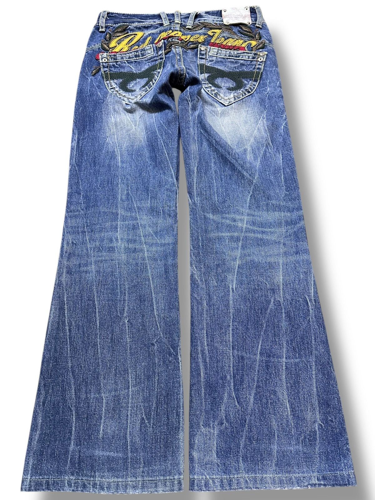 Japanese Brand Vintage Red Pepper Baggy Wide Leg Embroiddery Denim Size US 29 - 7 Thumbnail