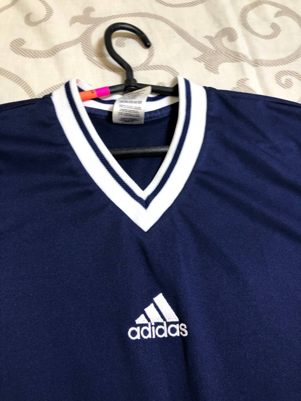 Adidas Rare Vintage Adidas Jersey V Neck Shirt Blue Size US XL / EU 56 / 4 - 12 Thumbnail