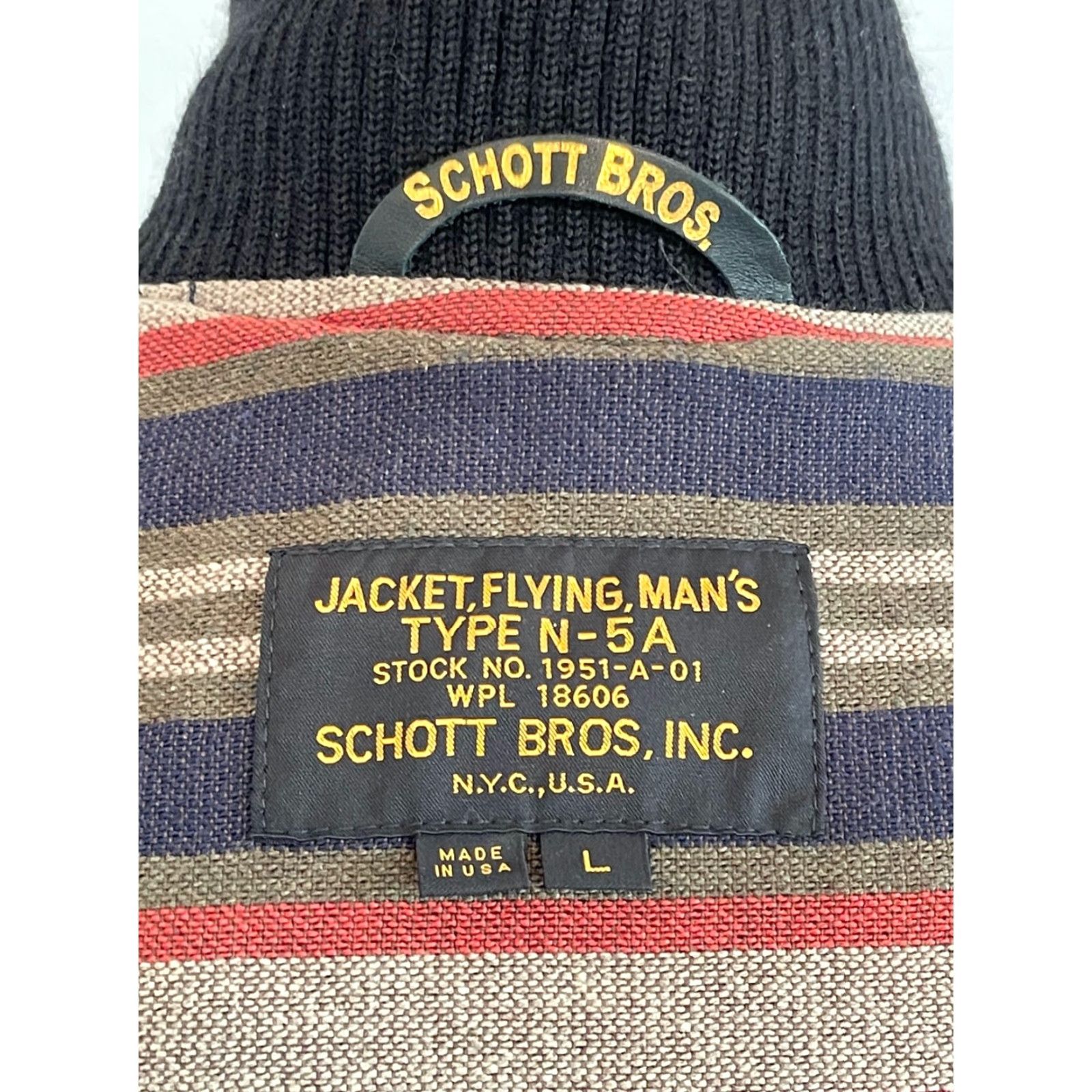 Schott VINTAGE Schott NYC N-5A Mens Large Wool Flying Jacket Flight USA 1860 Pockets Bomber Size US L / EU 52-54 / 3 - 7 Thumbnail