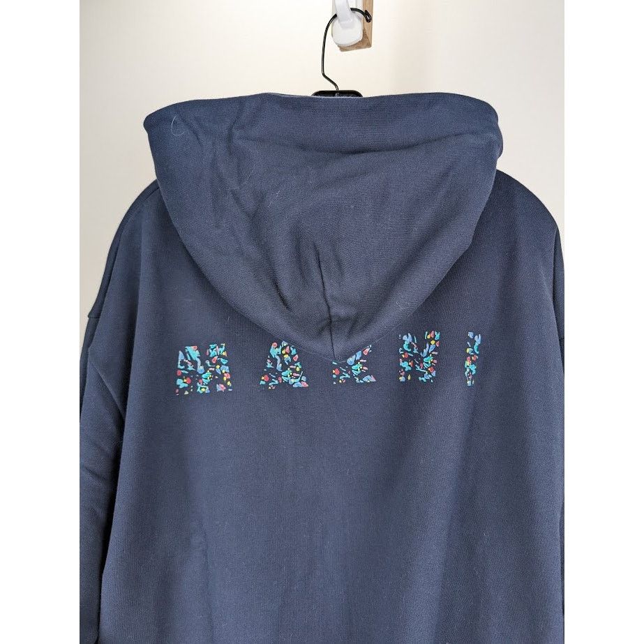 Marni o1rshd1 Floral Logo Loopback Organic Cotton Jersey Hoodie Size US S / EU 44-46 / 1 - 13 Thumbnail