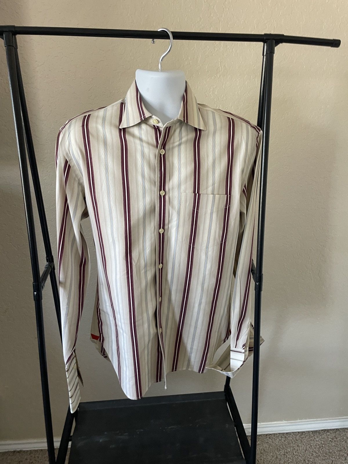 Paul Smith Striped Spread Collar FC contrast sleeve shirt Size US M / EU 48-50 / 2 - 11 Thumbnail