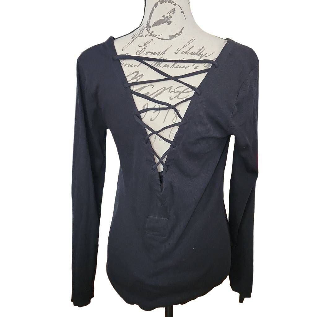 Chaser Brand Chaser Ladies Size Medium Black Soft Ribbed Long Sleeve Shir Size M / US 6-8 / IT 42-44 - 3 Thumbnail