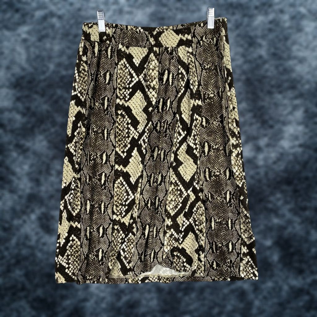 Michael Kors Michael Kors Skirt M Snake Print Wrap Knit Knee Length Elastic Waist Casual Womens Size 32" / US 10 / IT 46 - 1 Thumbnail