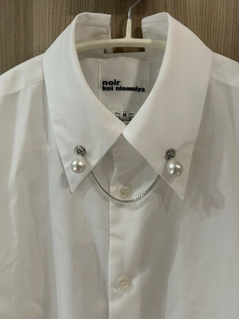 Comme des Garcons Comme Des Garcons White Pearl Collar Shirt Size M / US 6-8 / IT 42-44 - 2 Thumbnail