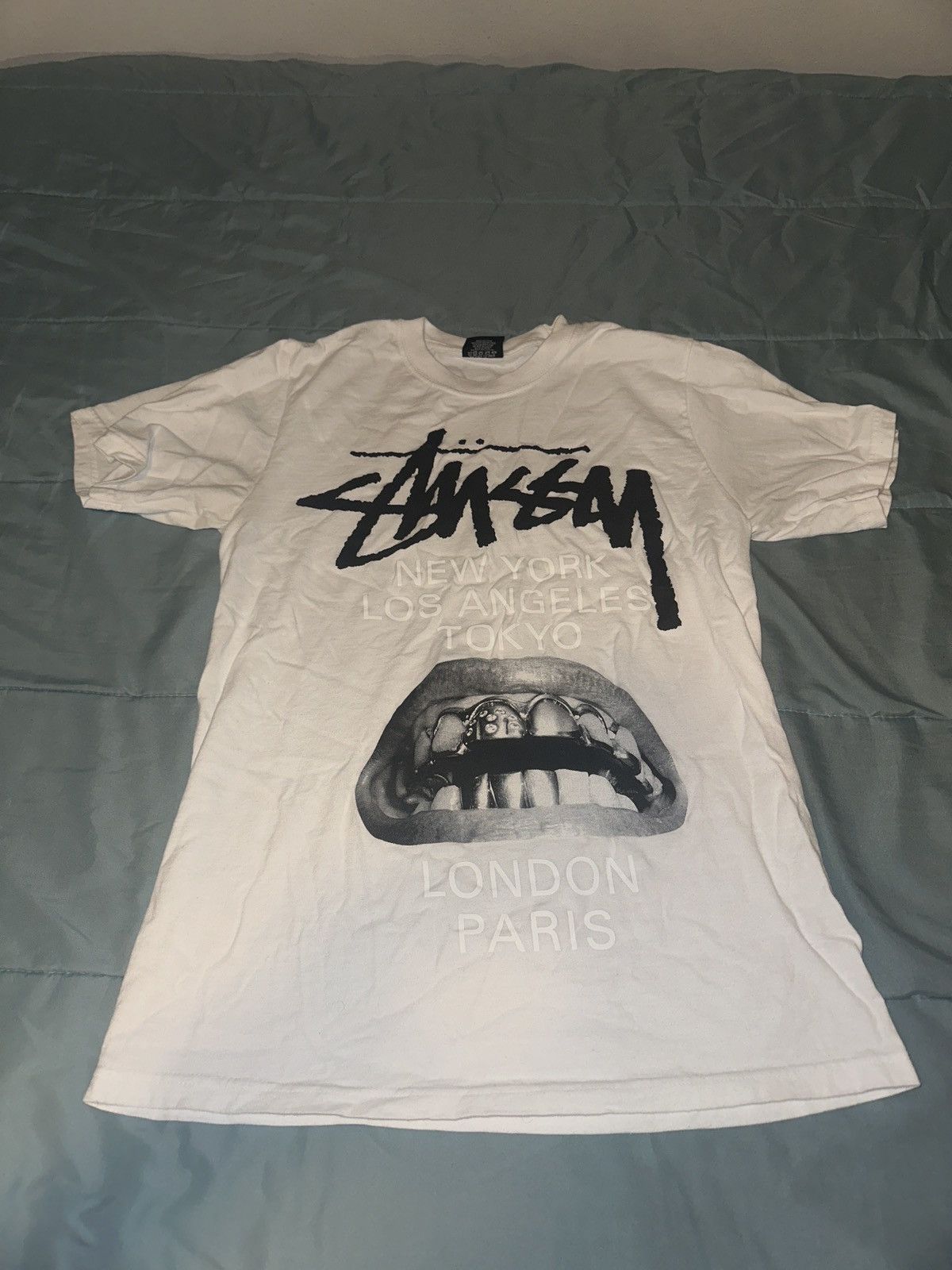 image of Stussy X Rick Owen’S Anniversary Tee in White, Men's (Size Small)