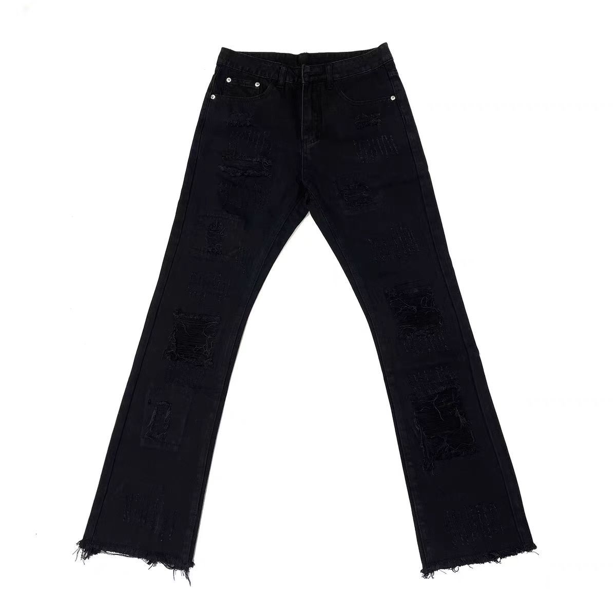 Designer × Jean × Vintage High Street Vintage Y2K Black Micro Flare Jeans Size US 32 / EU 48 - 5 Thumbnail